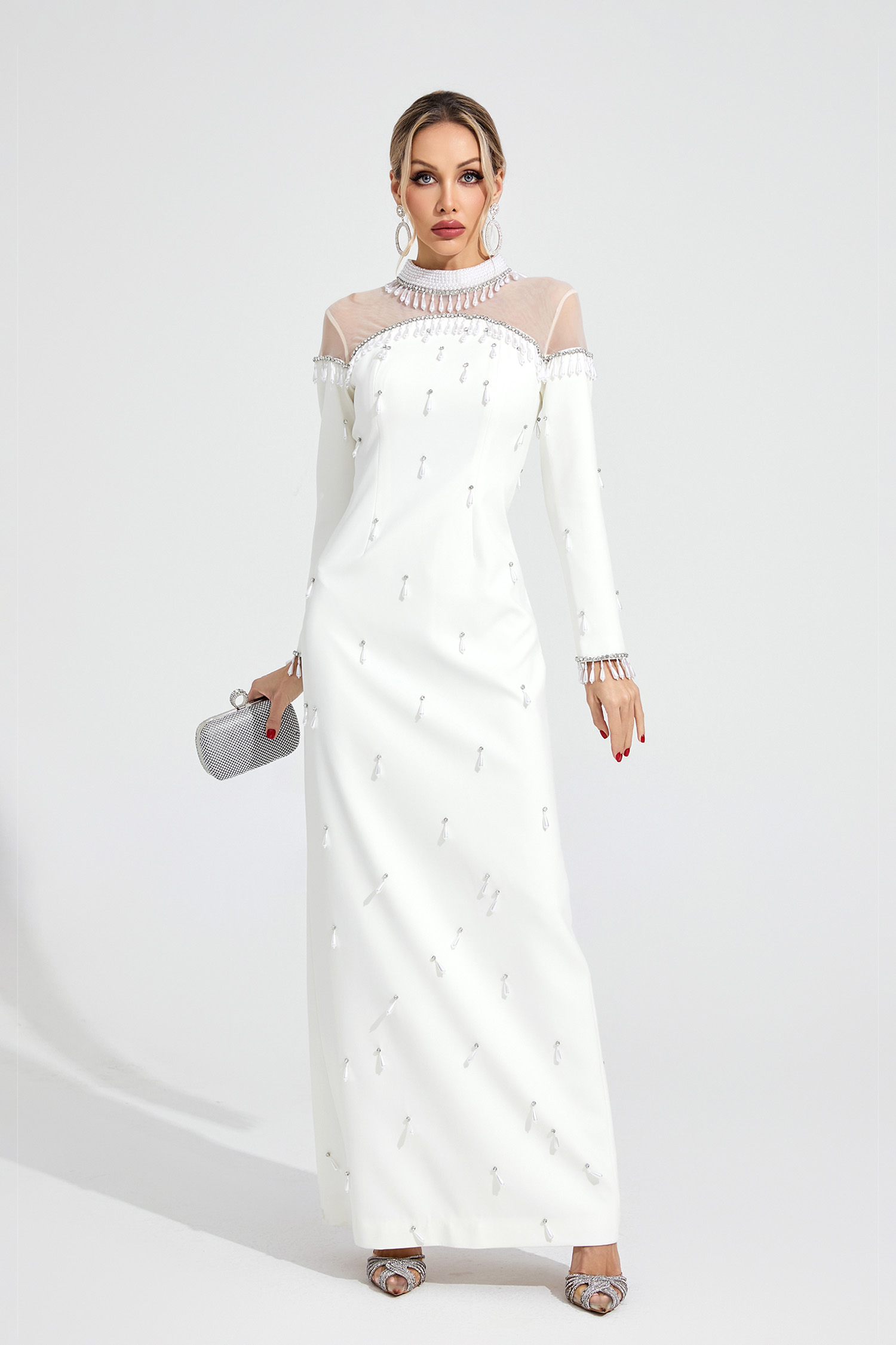 Ianthe White Pearl Maxi Dress