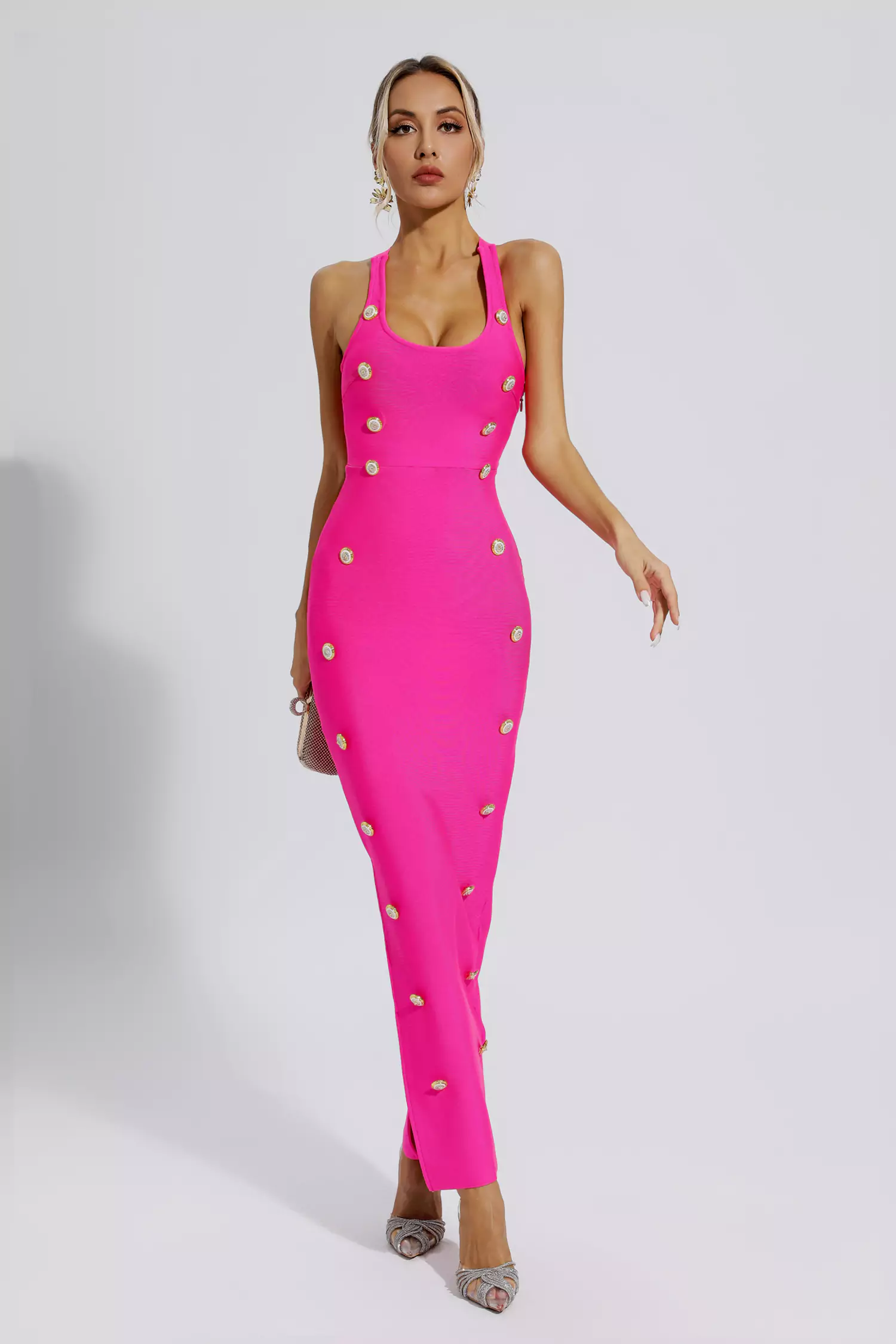Imani Rose Red Bandage Maxi Dress-CATCHALL