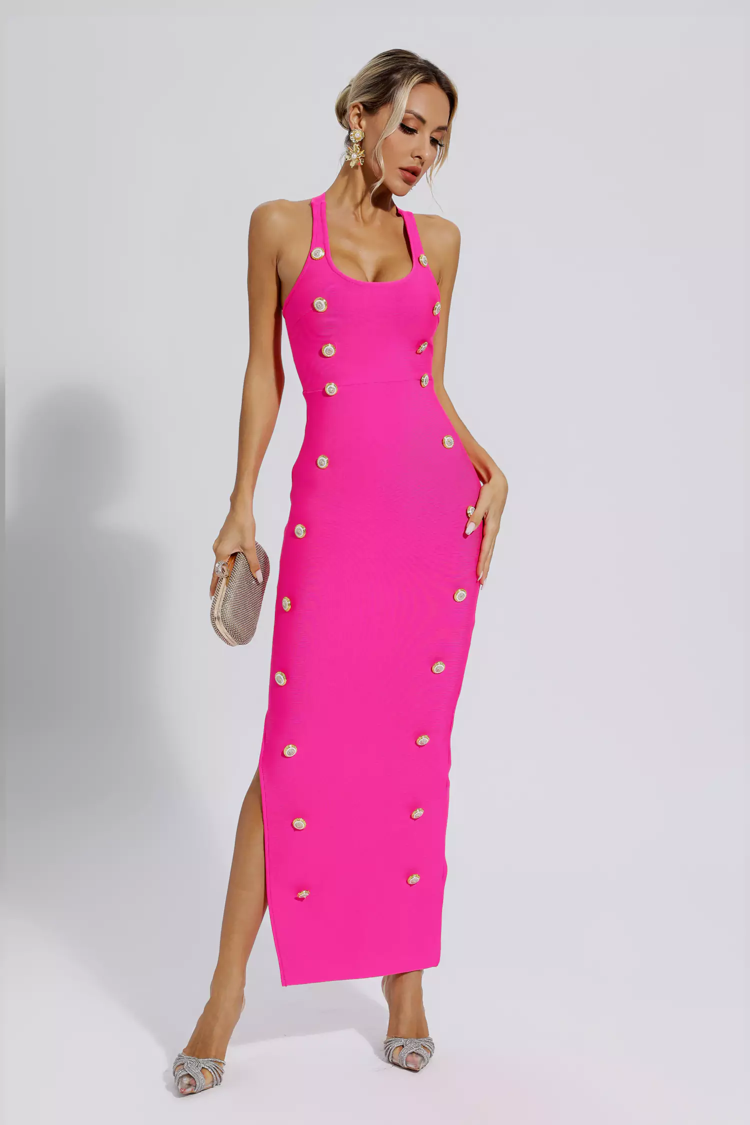 Imani Rose Red Bandage Maxi Dress-CATCHALL