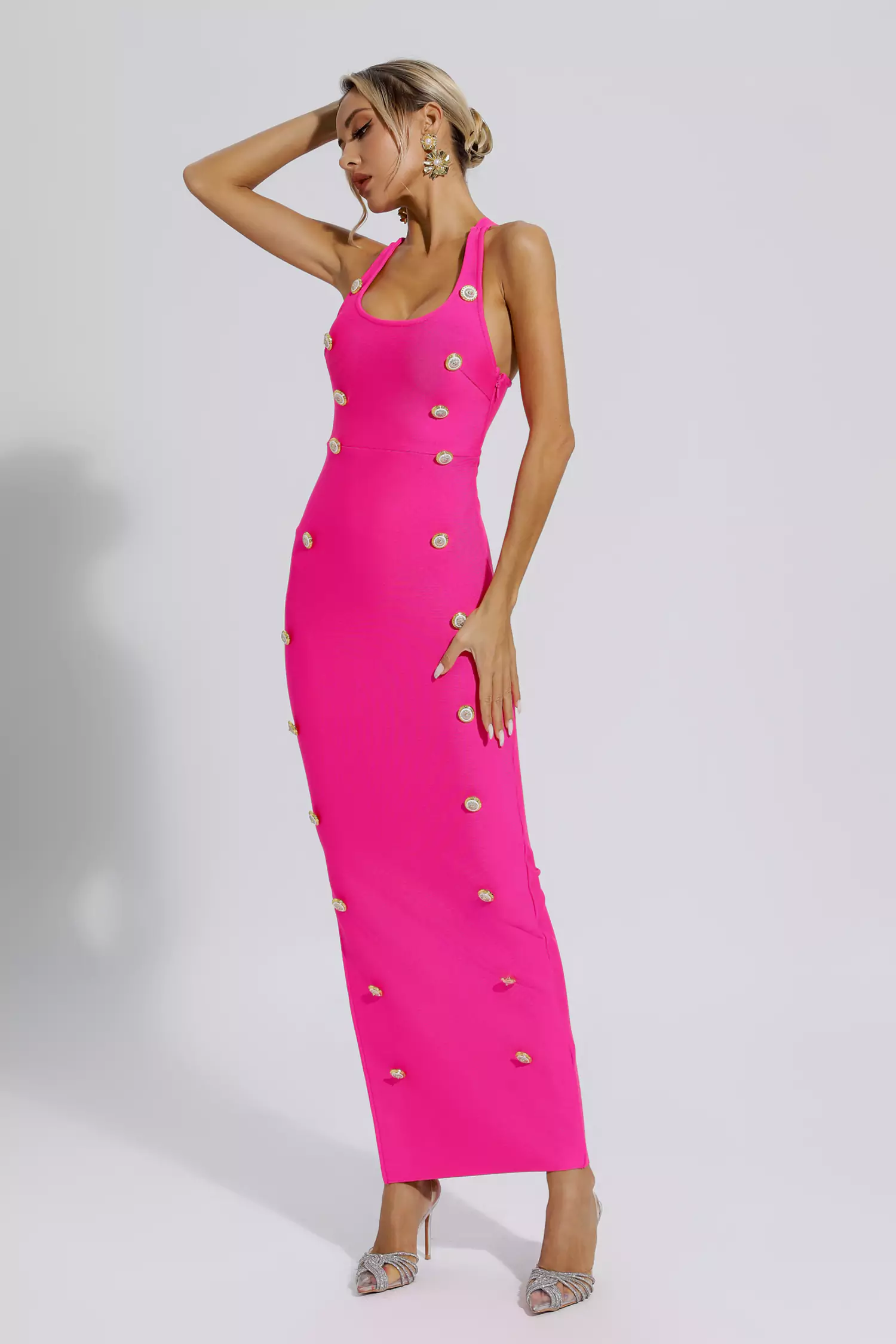 Imani Rose Red Bandage Maxi Dress-CATCHALL