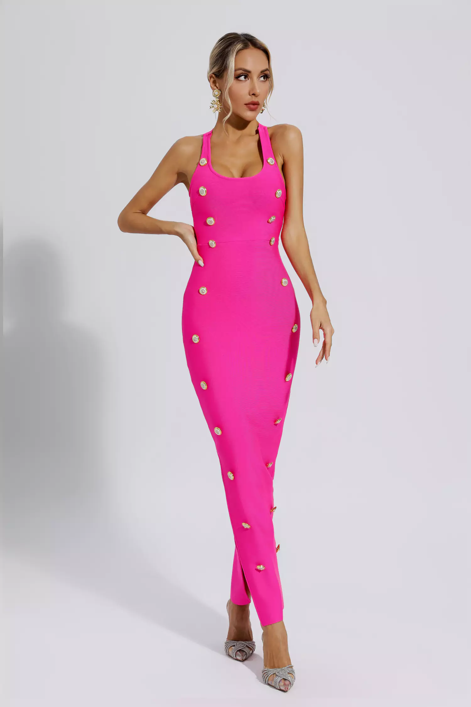 Imani Rose Red Bandage Maxi Dress-CATCHALL