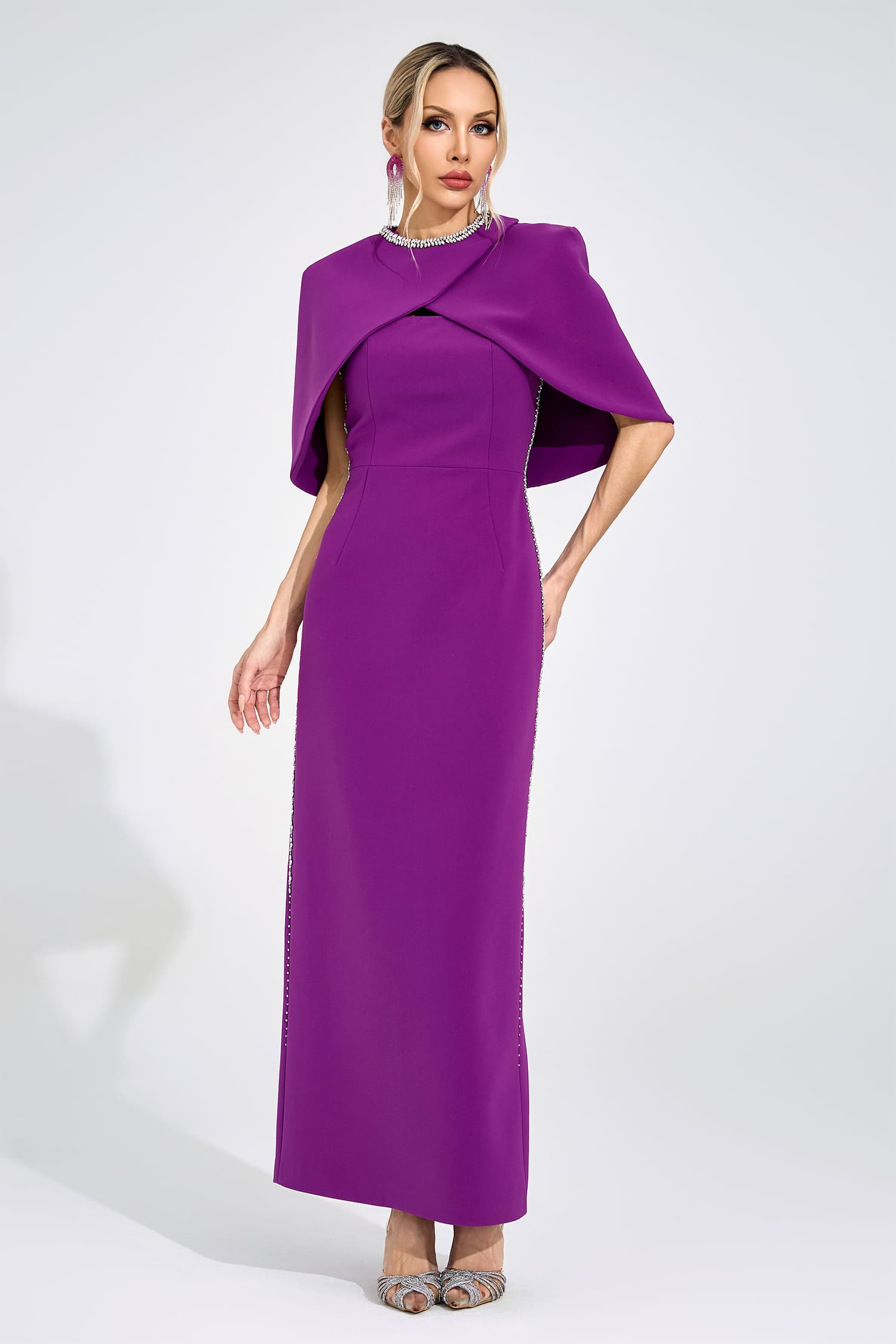 Ingeborg Purple Diamond Maxi Dress