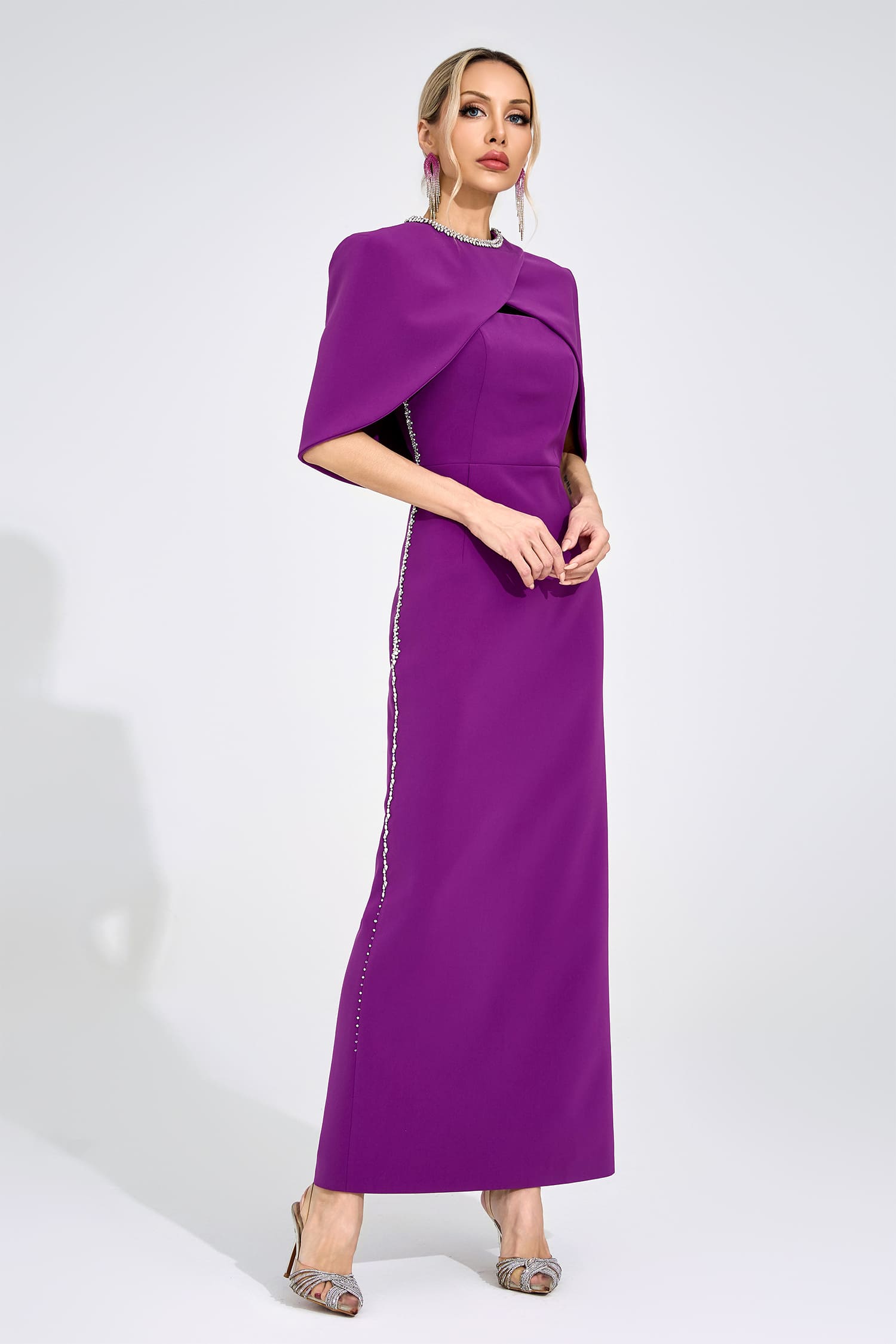 Ingeborg Purple Diamond Maxi Dress