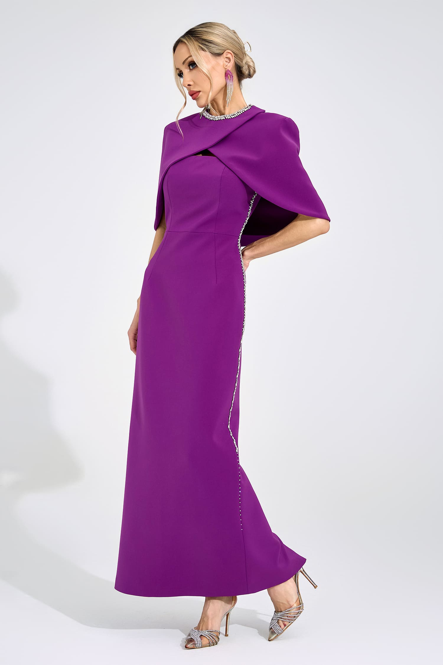 Ingeborg Purple Diamond Maxi Dress