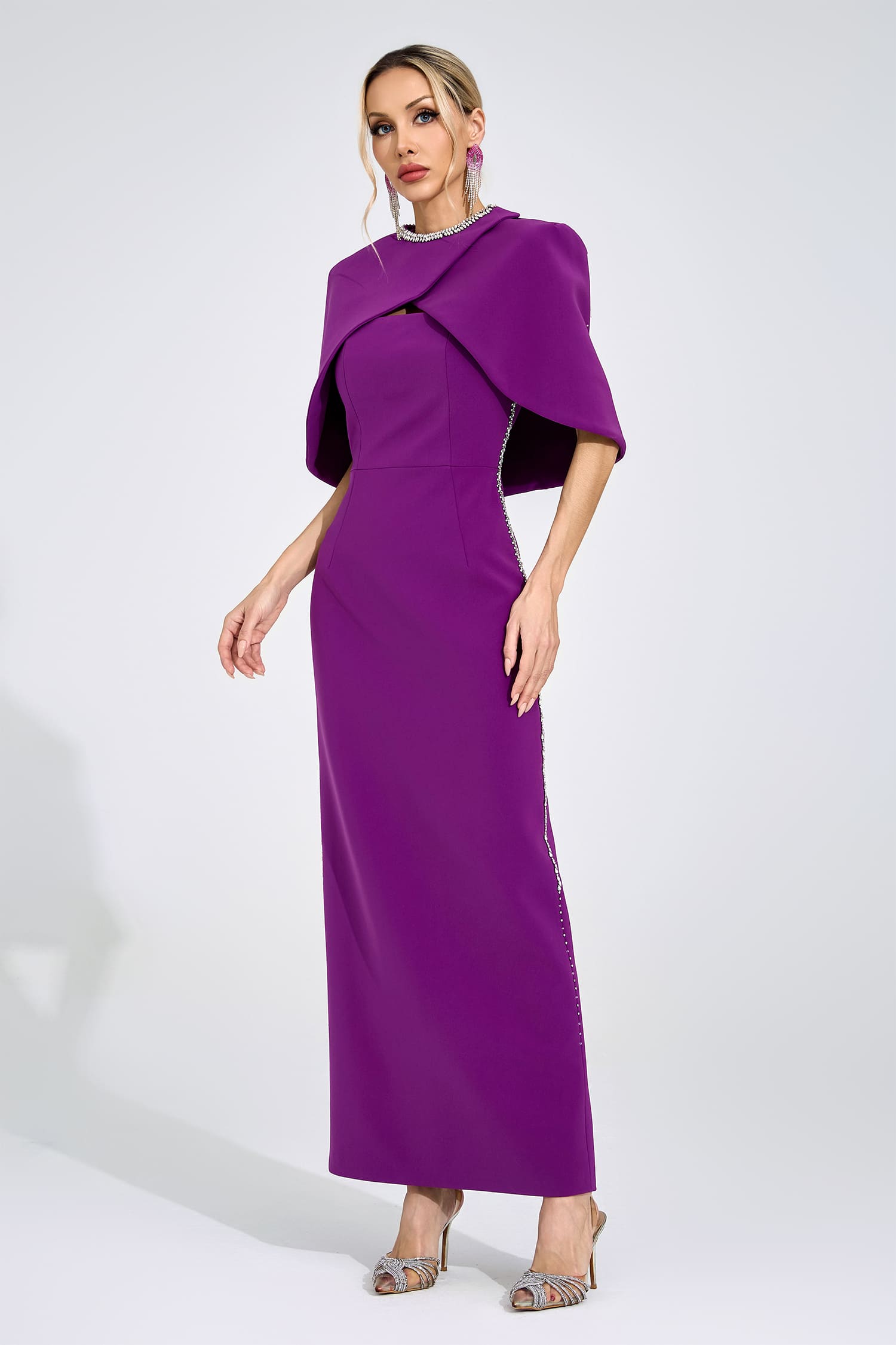Ingeborg Purple Diamond Maxi Dress
