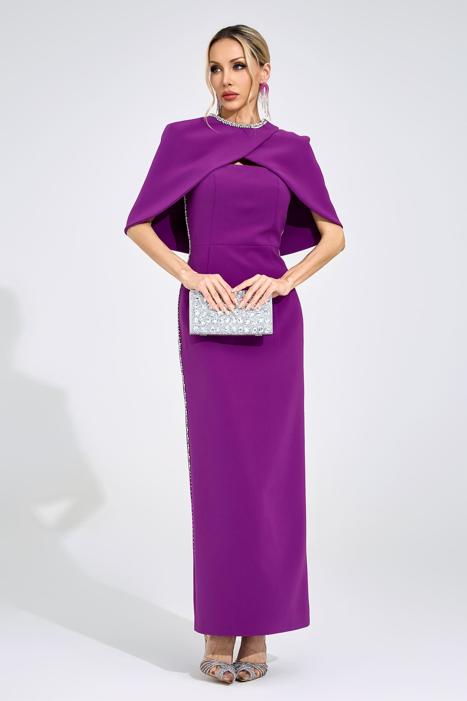 Ingeborg Purple Diamond Maxi Dress