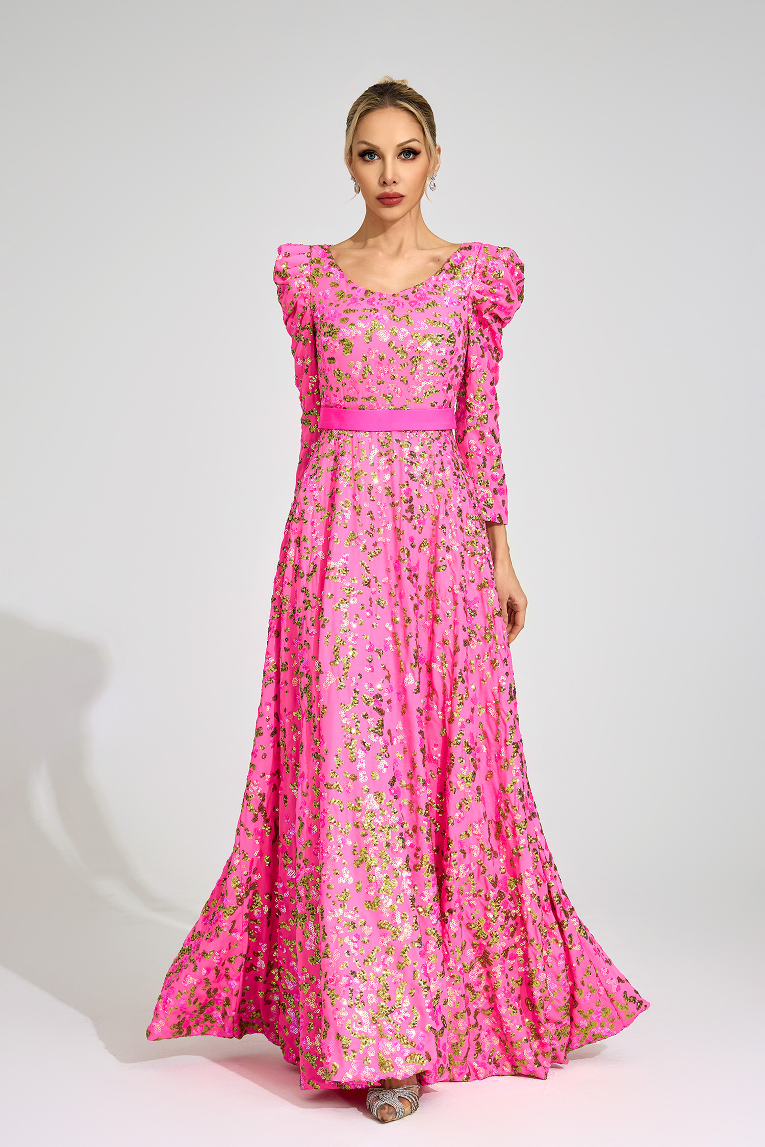 Ingrid Rose Red Sequin Maxi Dress