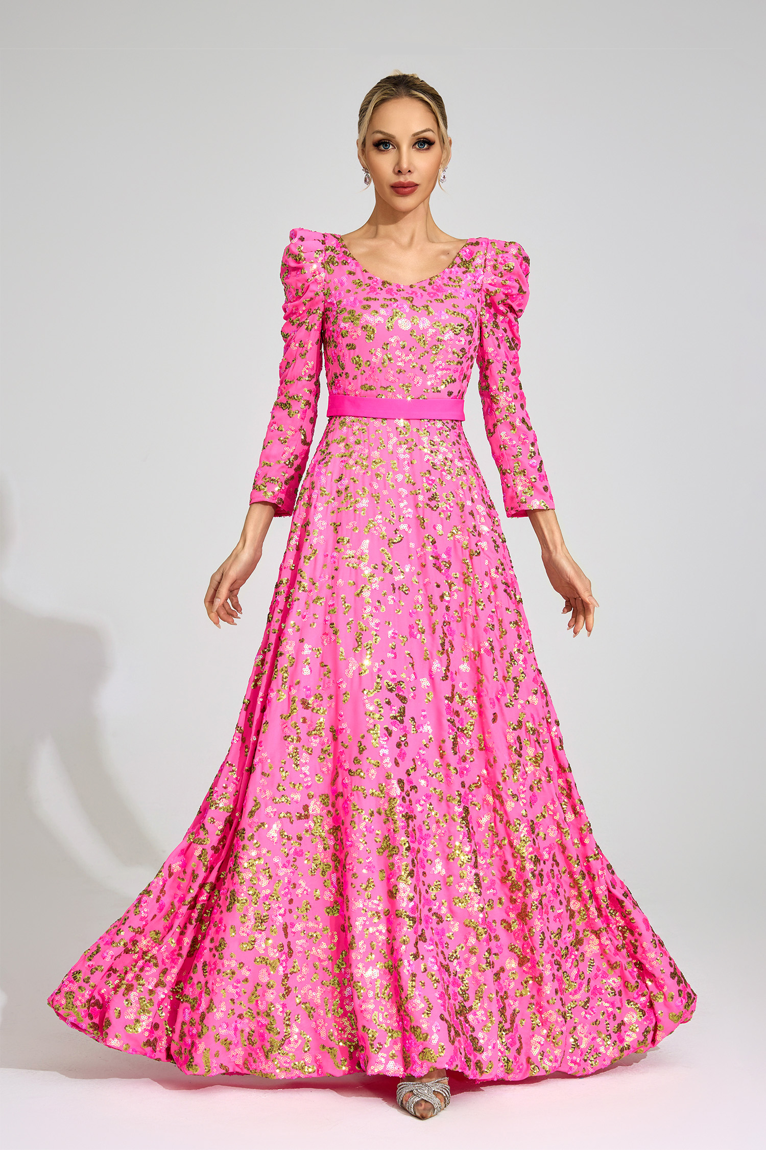 Ingrid Rose Red Sequin Maxi Dress