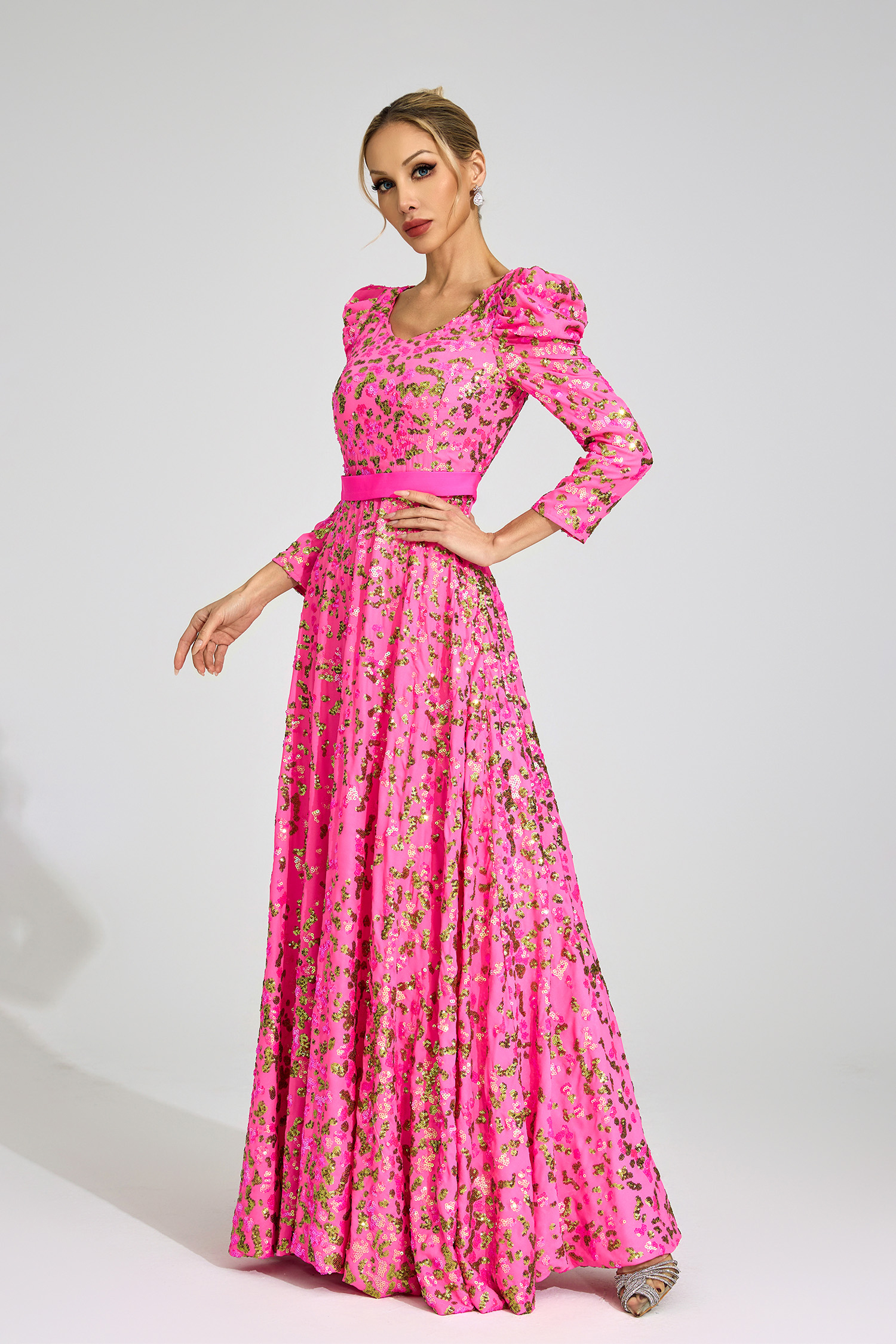 Ingrid Rose Red Sequin Maxi Dress