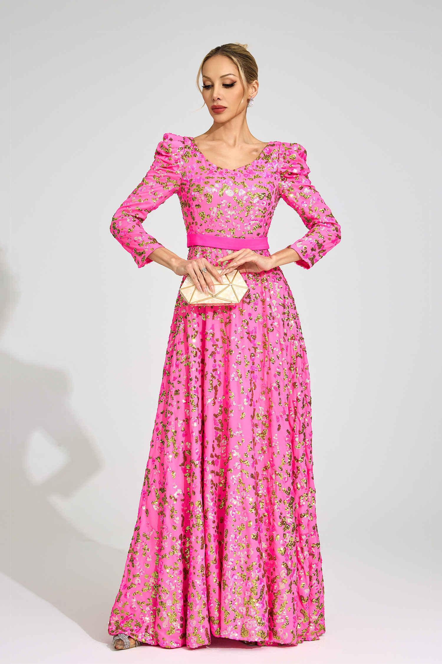 Ingrid Rose Red Sequin Maxi Dress