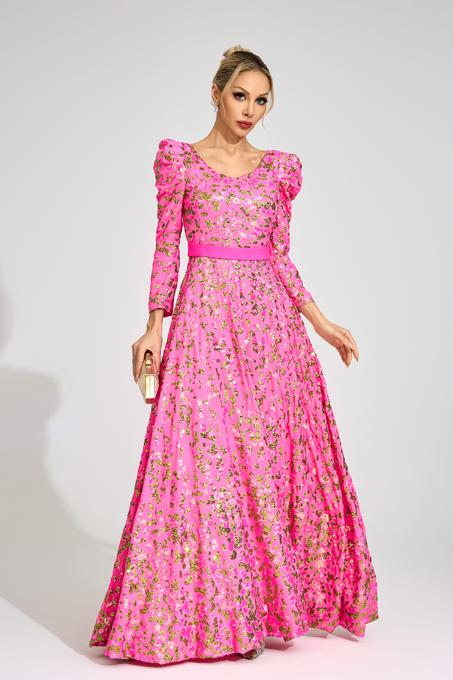 Ingrid Rose Red Sequin Maxi Dress