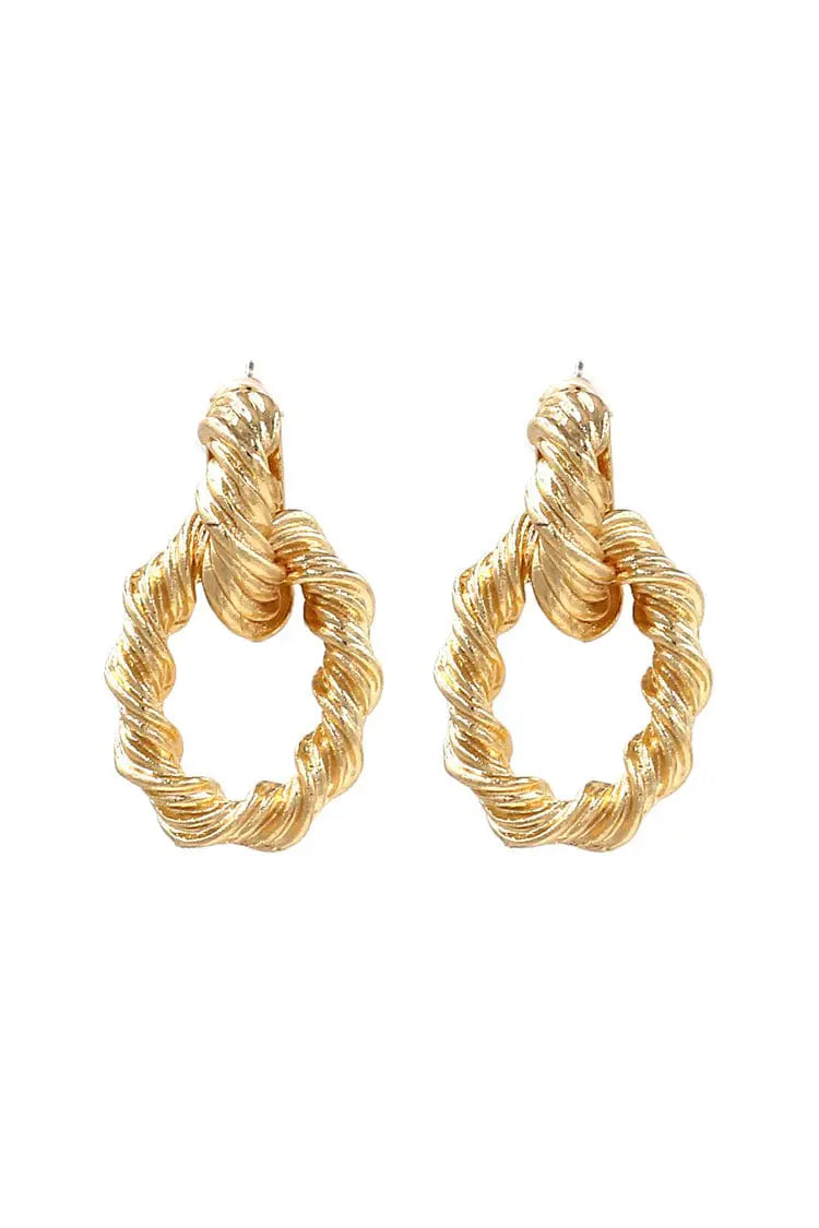 Iris Spiral Golden Earrings-CATCHALL
