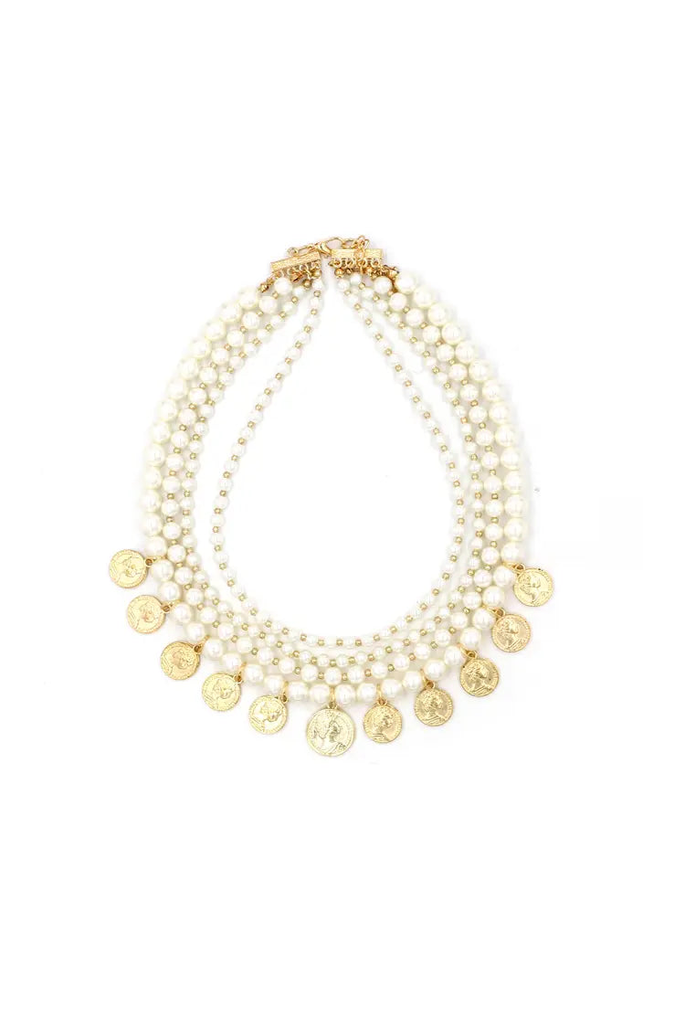 Isabel Pearl Gold Coin Necklace - Catchall
