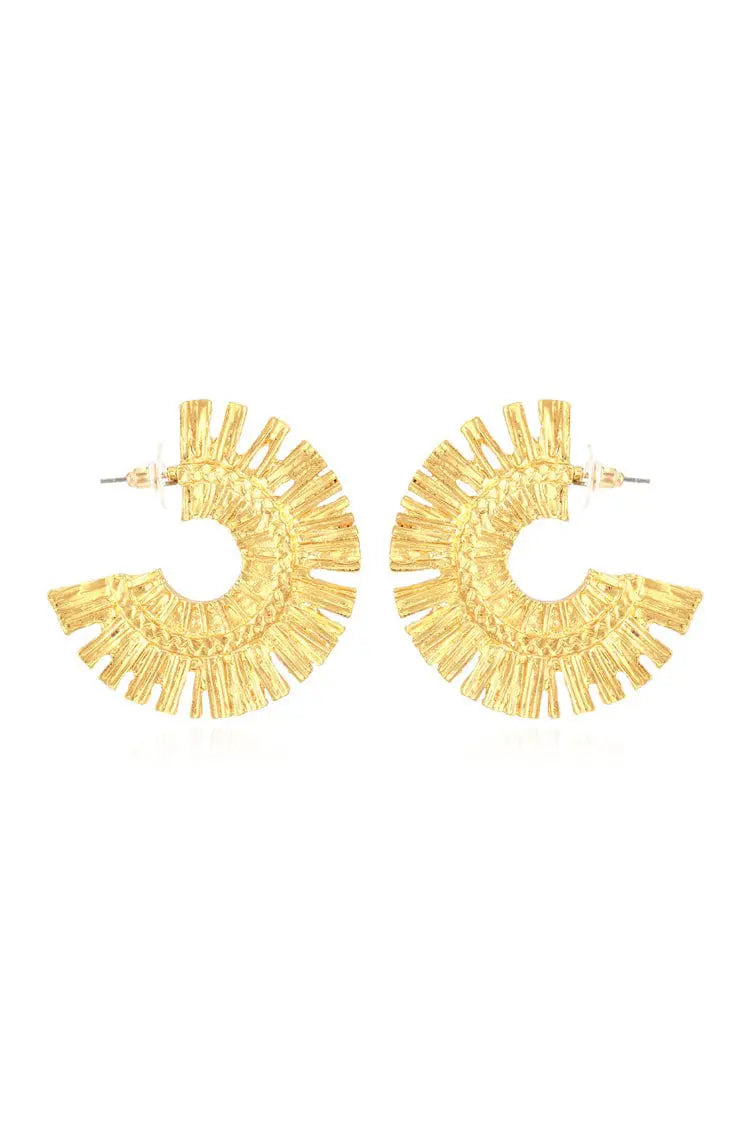 Isabelle Golden Semicircle Earrings-CATCHALL