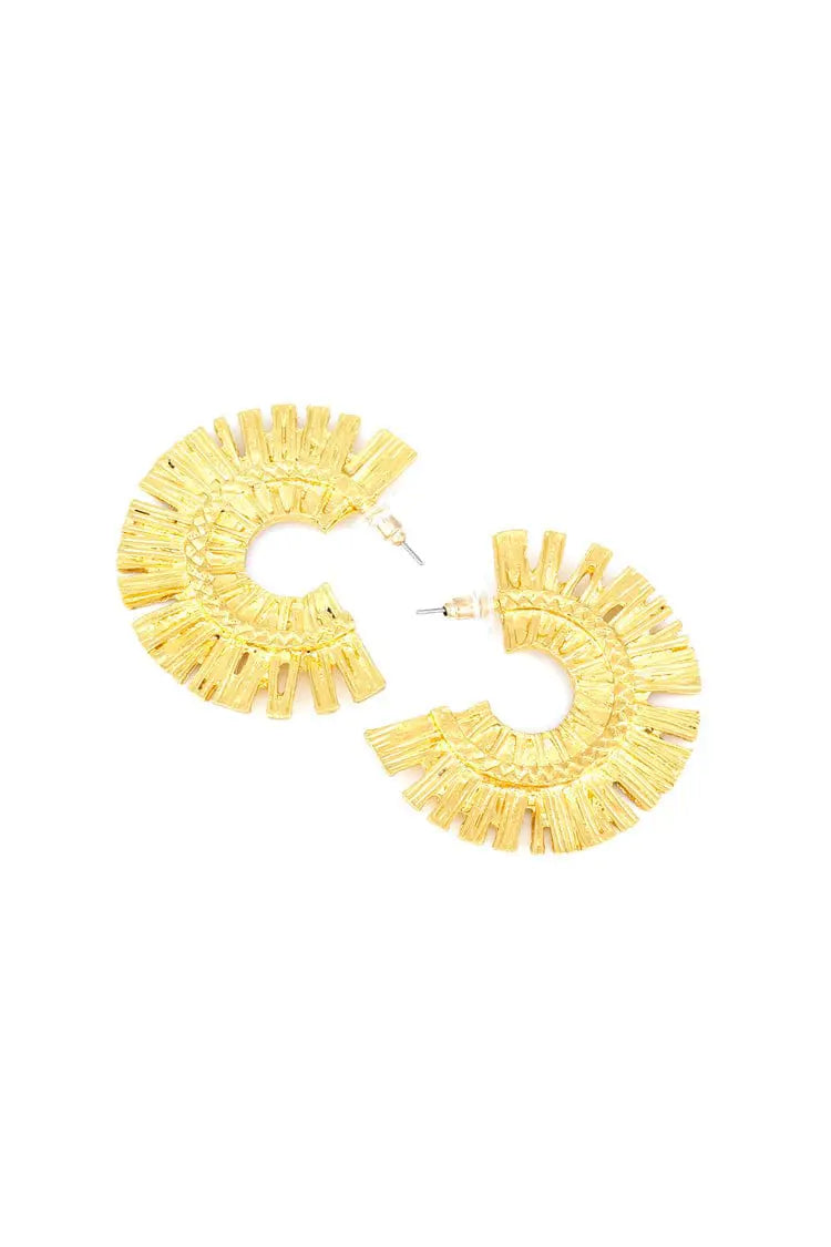 Isabelle Golden Semicircle Earrings-CATCHALL