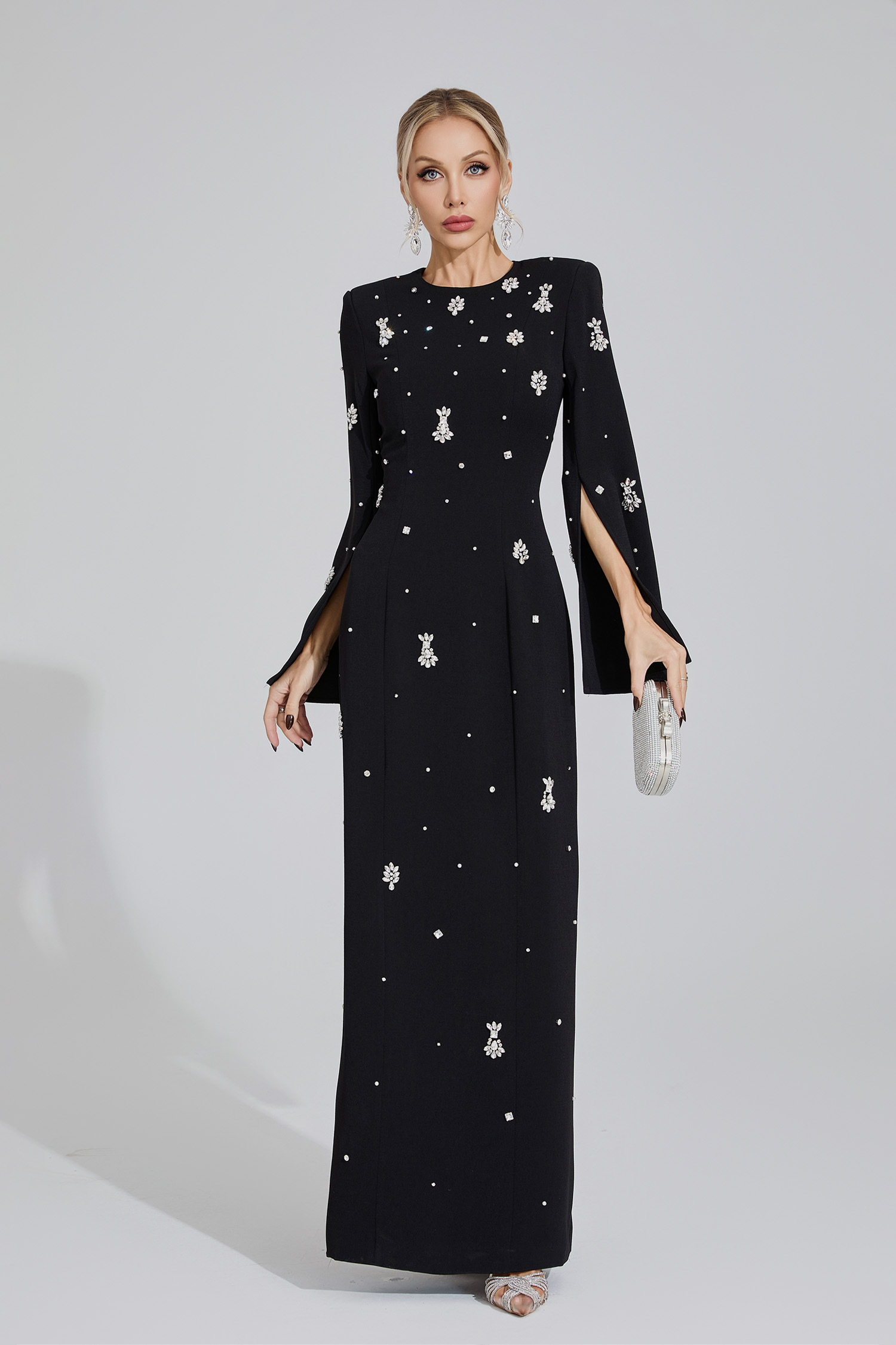 ​Isolde Black Diamond Maxi Dress