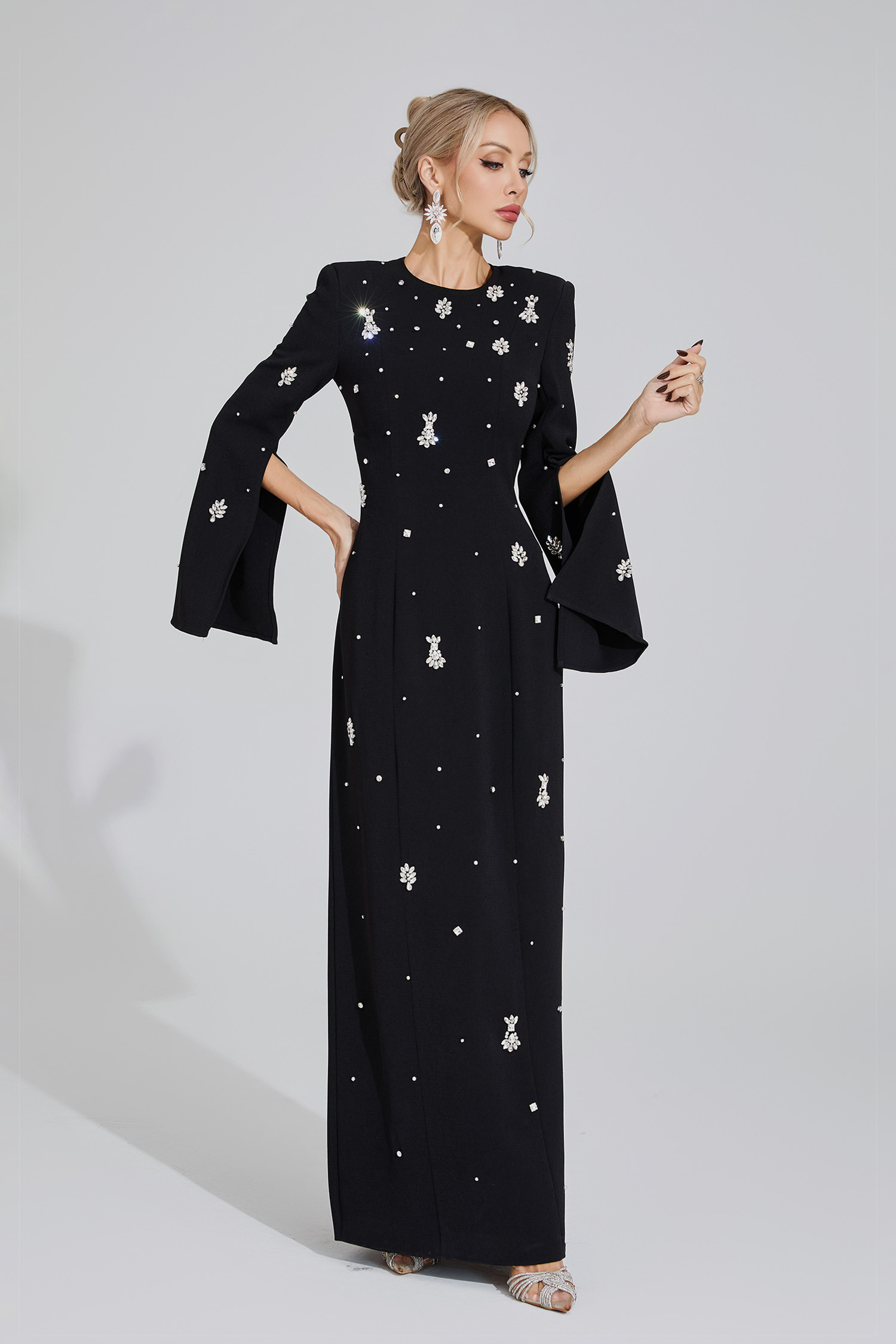 ​Isolde Black Diamond Maxi Dress