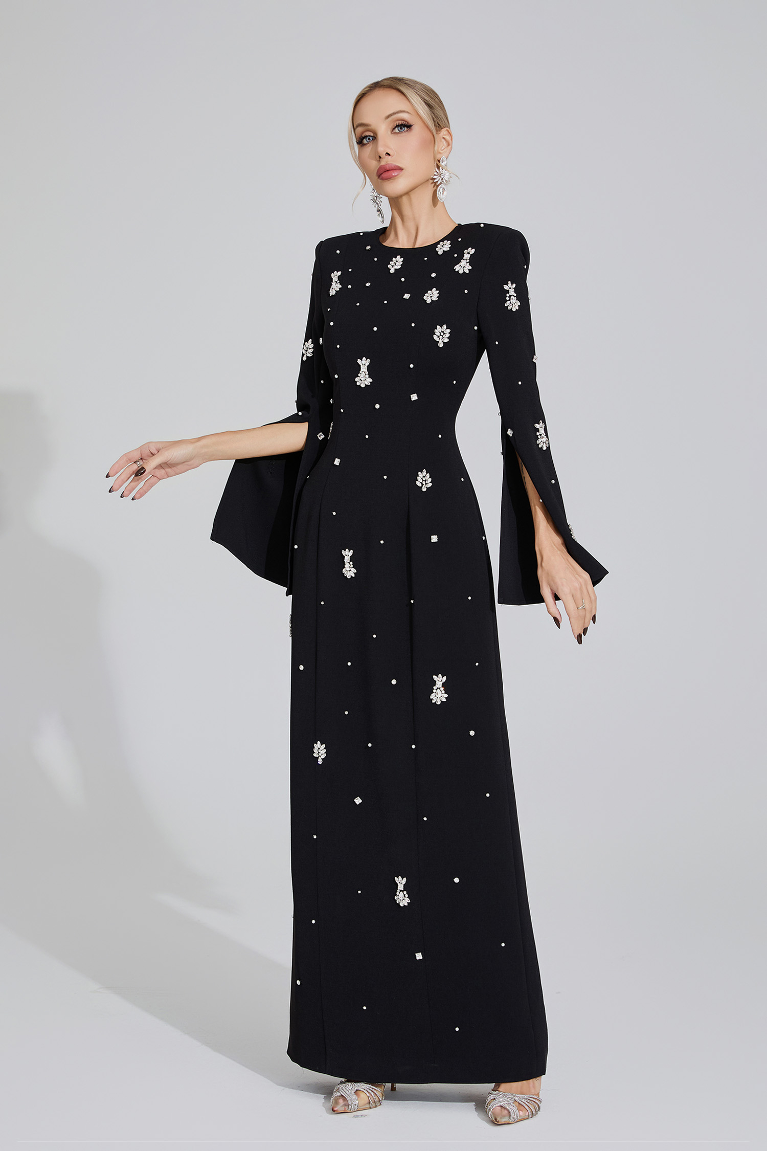 ​Isolde Black Diamond Maxi Dress