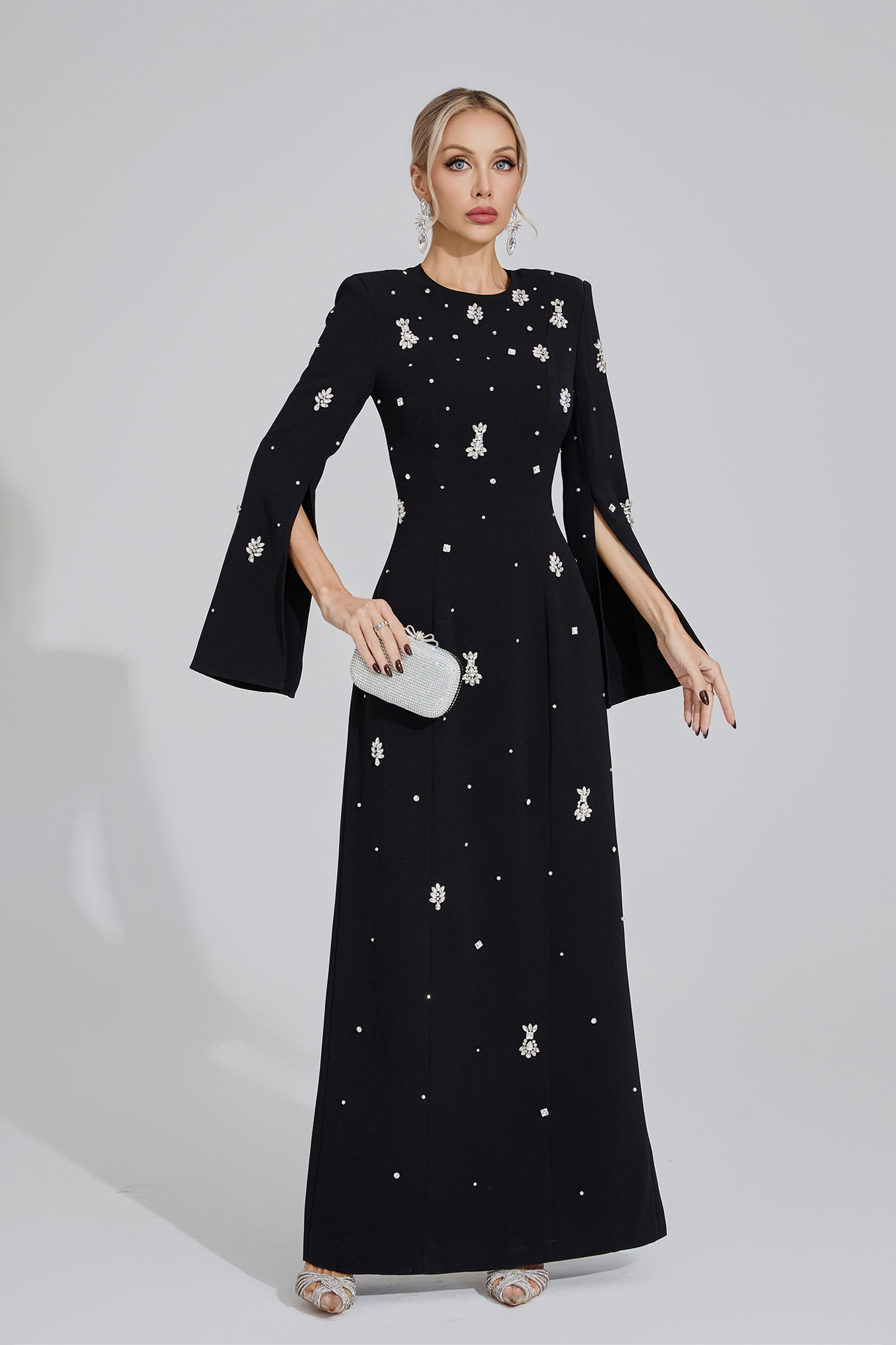 ​Isolde Black Diamond Maxi Dress
