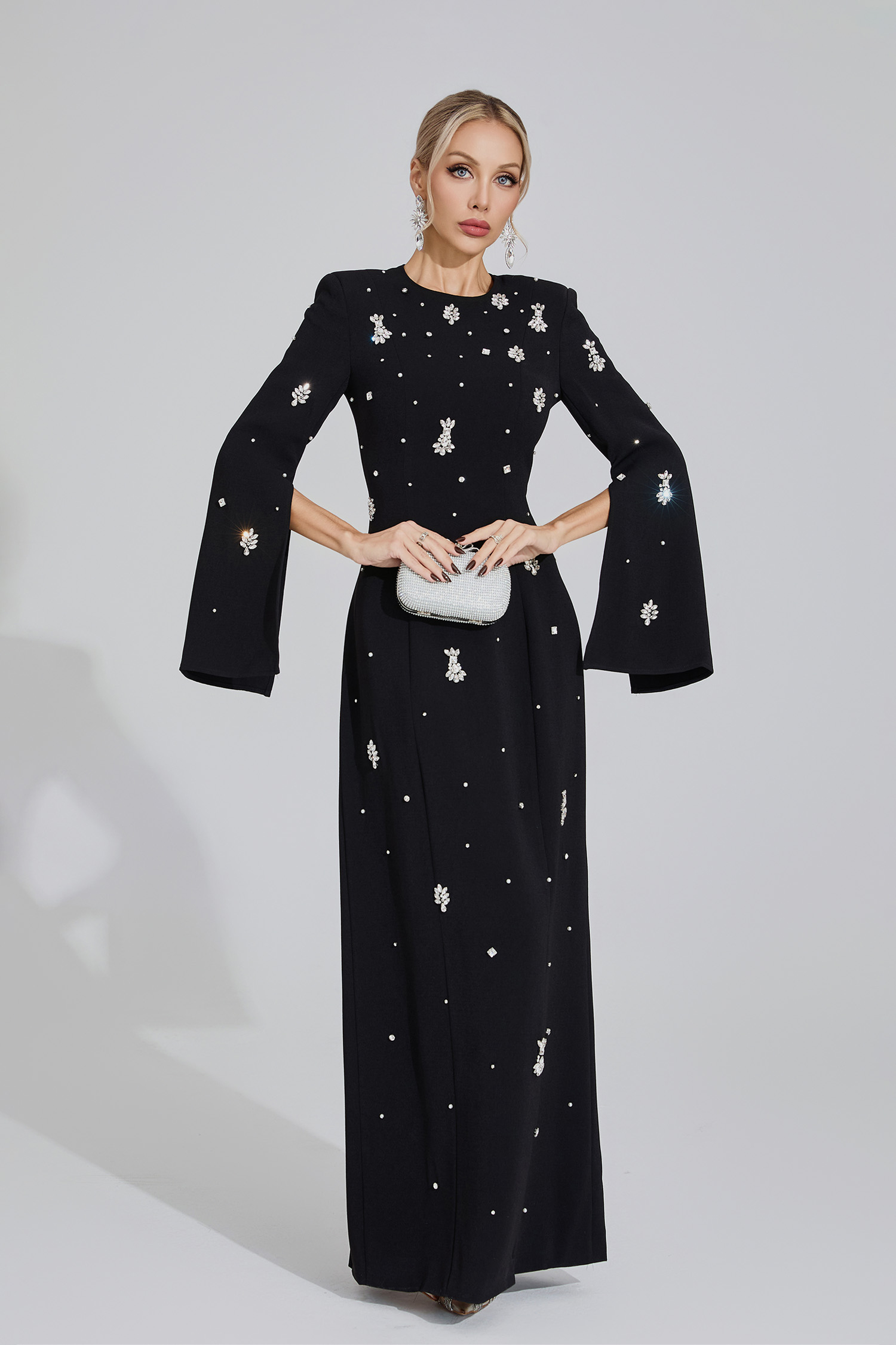 ​Isolde Black Diamond Maxi Dress