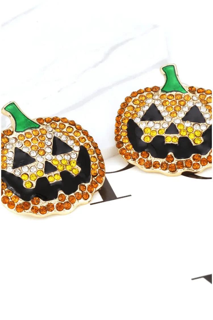 Jade Halloween Pumpkin Earrings-CATCHALL