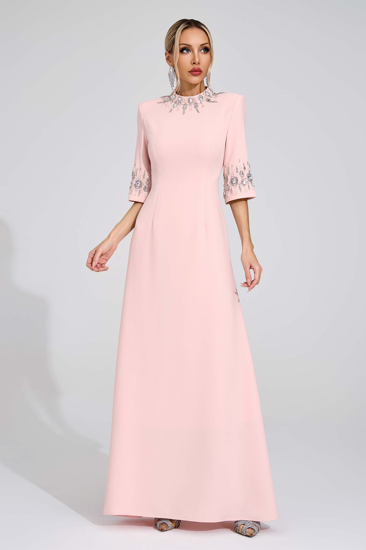 Jade Pink Diamond Maxi Dress
