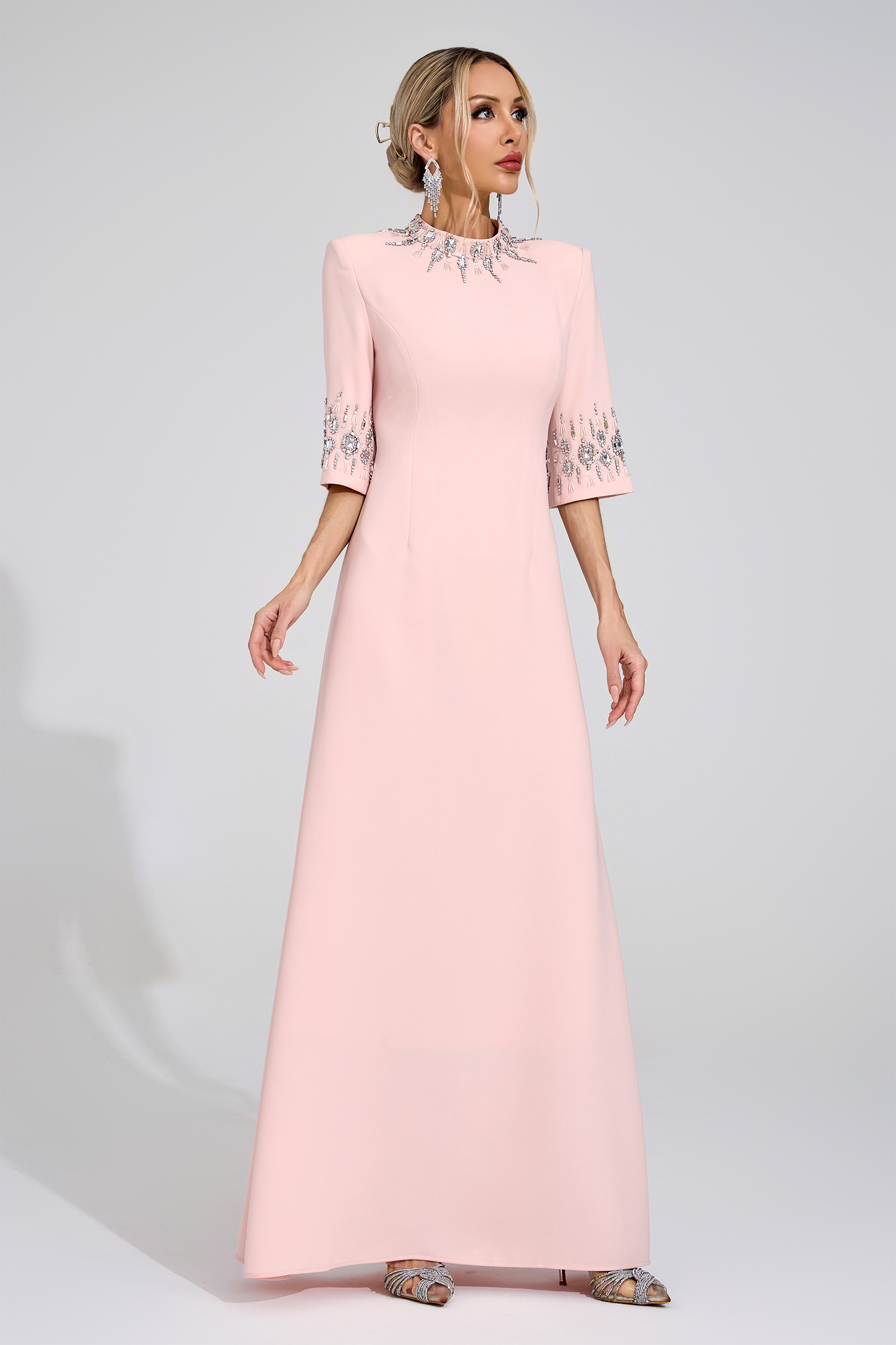 Jade Pink Diamond Maxi Dress