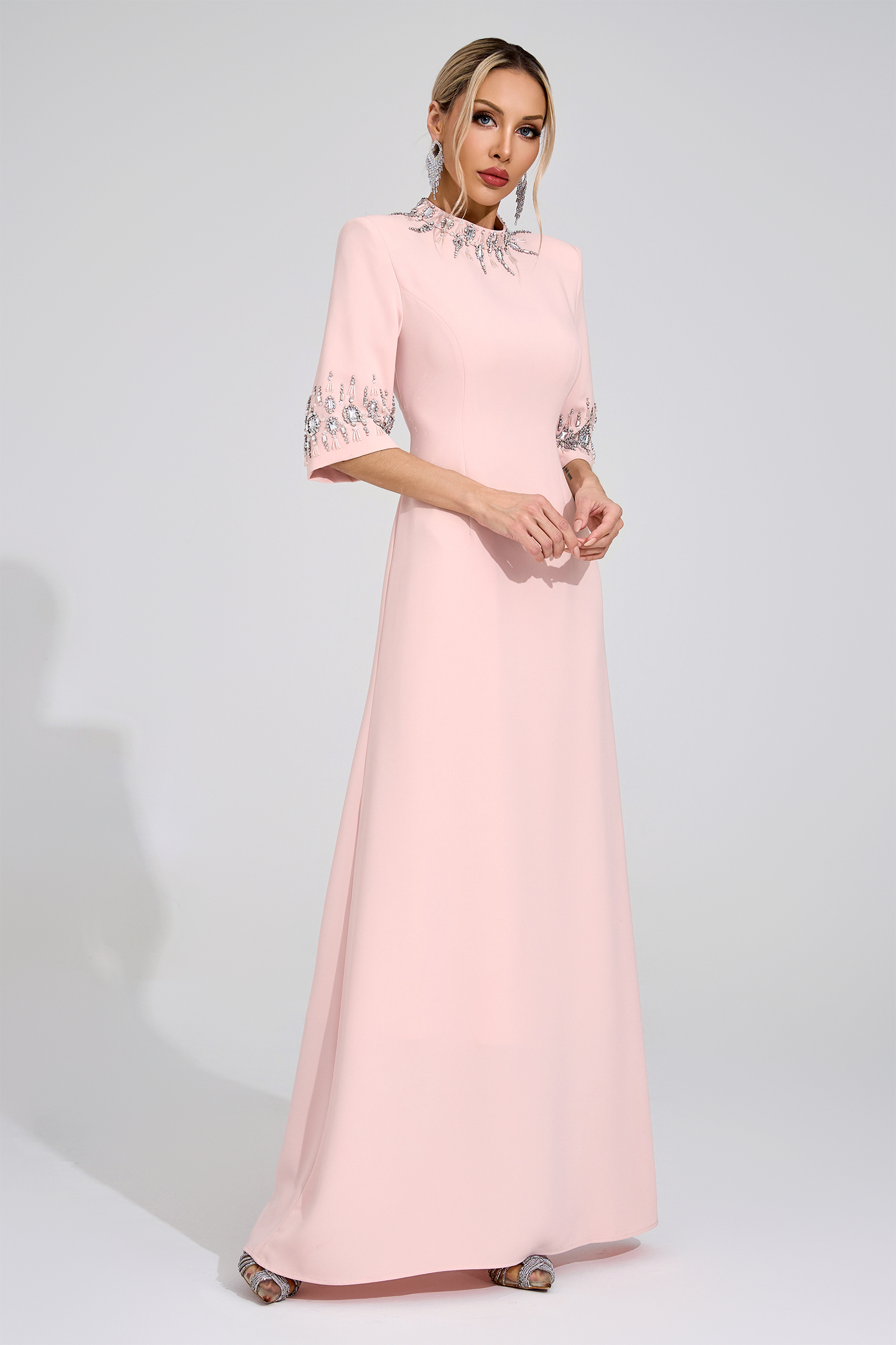 Jade Pink Diamond Maxi Dress