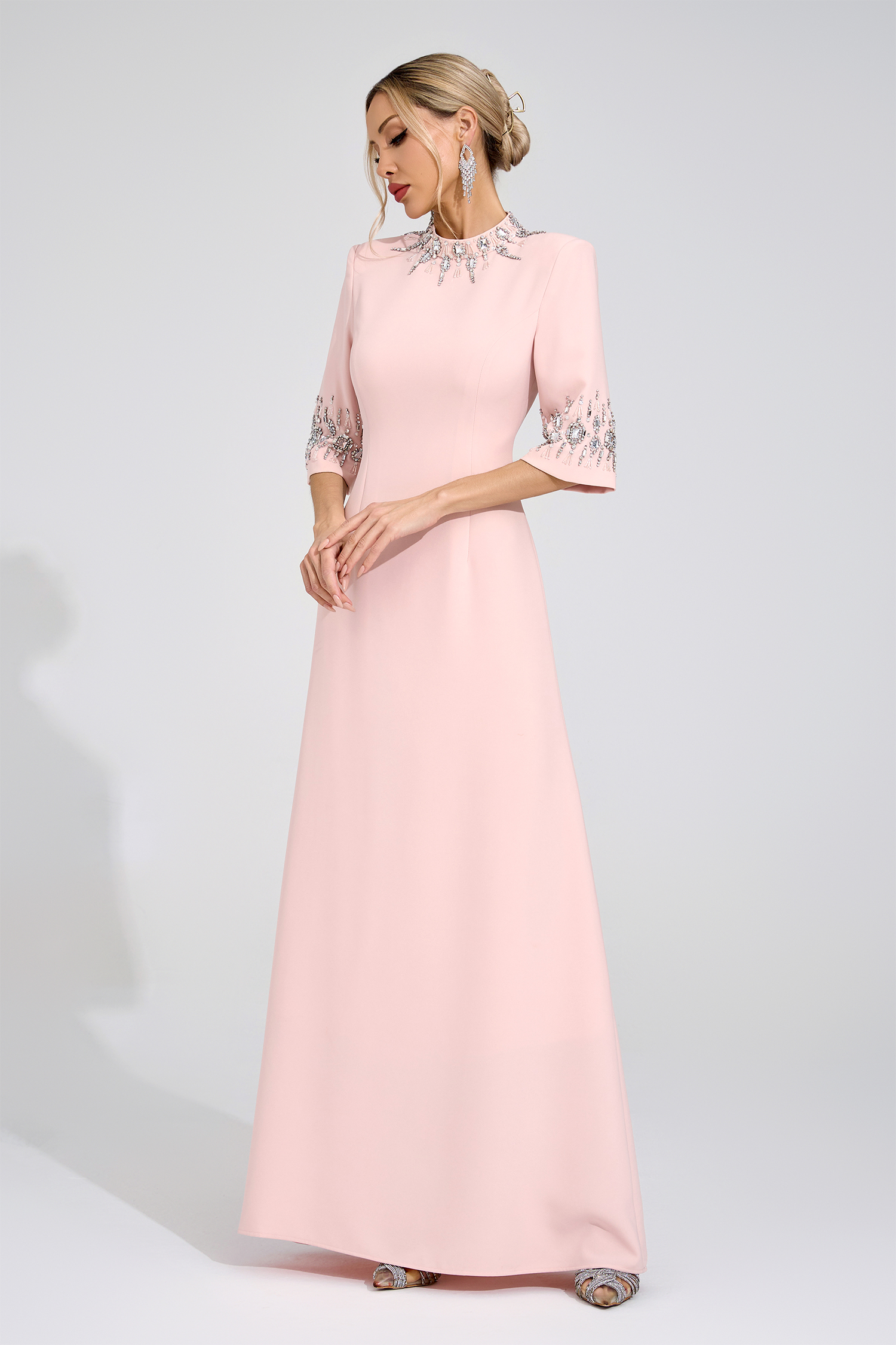 Jade Pink Diamond Maxi Dress