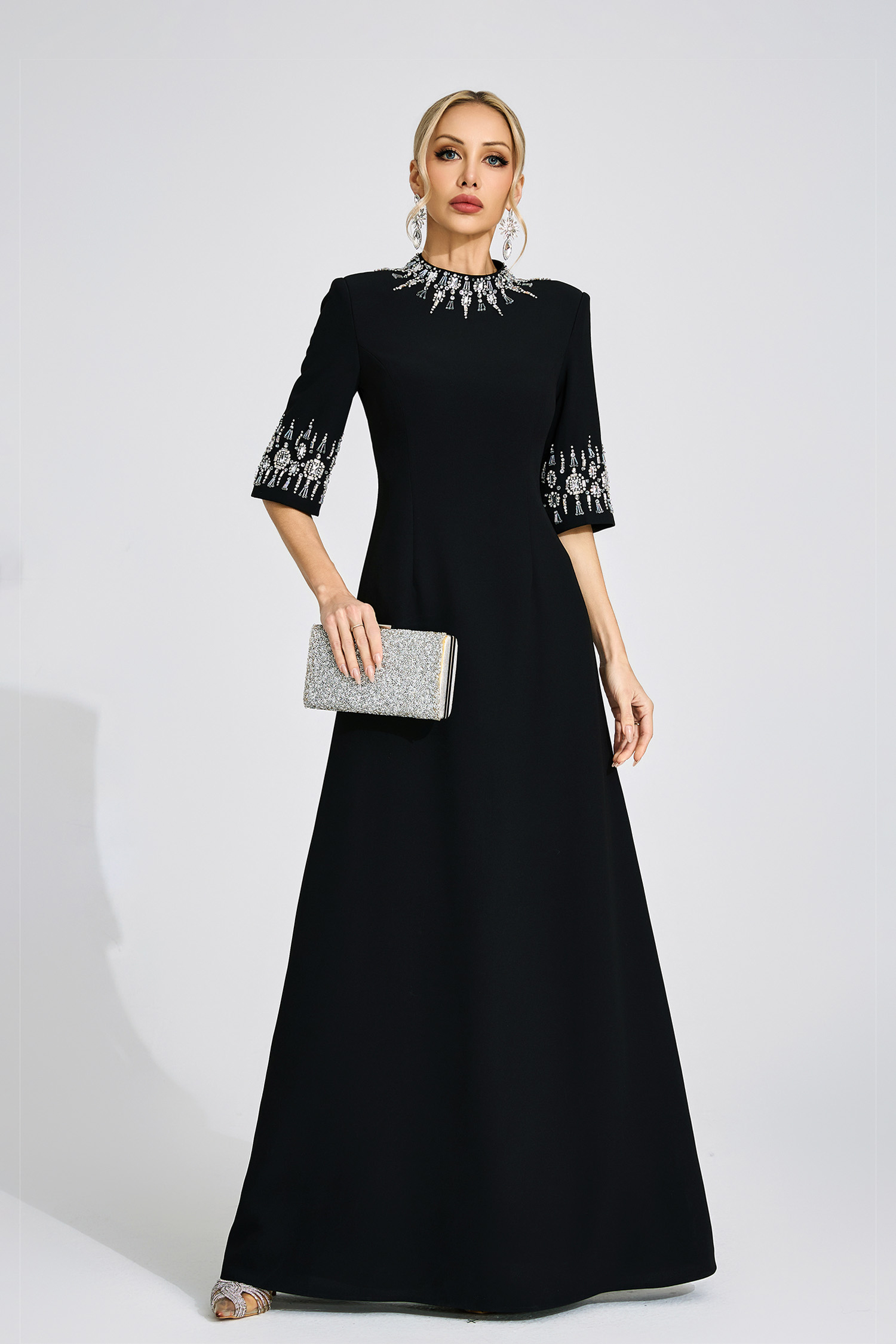 Jade Black Diamond Maxi Dress