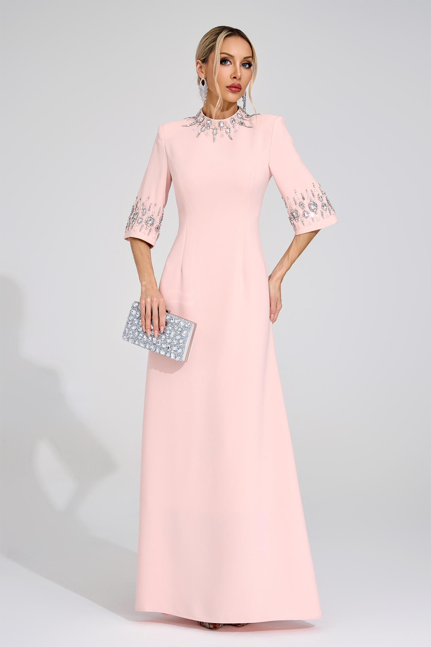 Jade Pink Diamond Maxi Dress