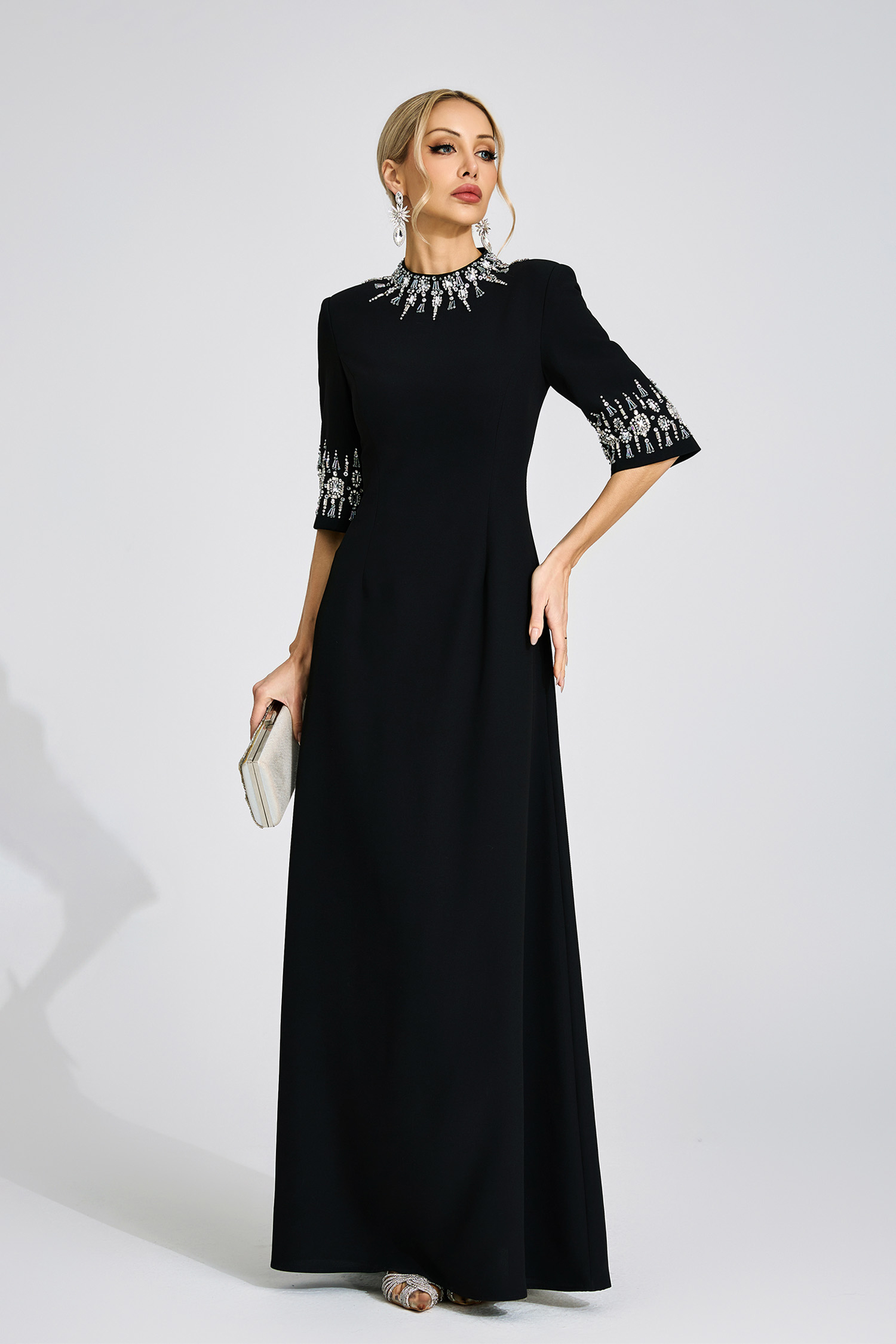 Jade Black Diamond Maxi Dress