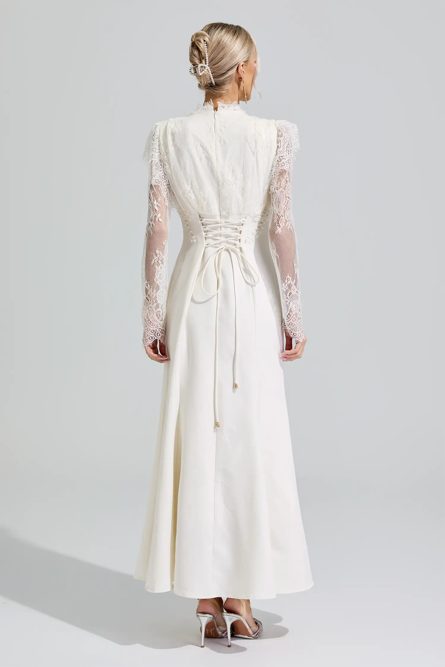 Jael Apricot Lace Mermaid Maxi Dress