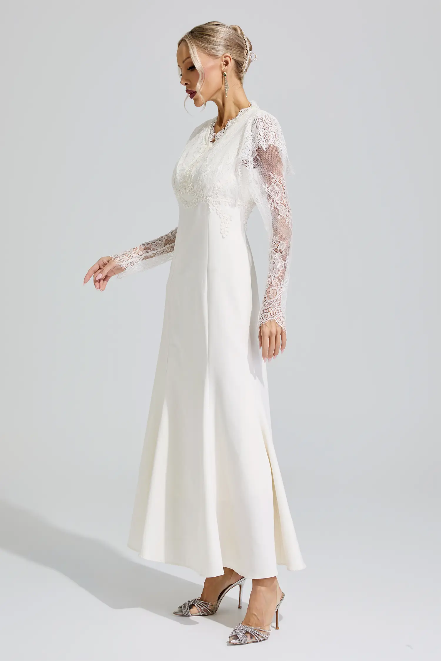 Jael Apricot Lace Mermaid Maxi Dress