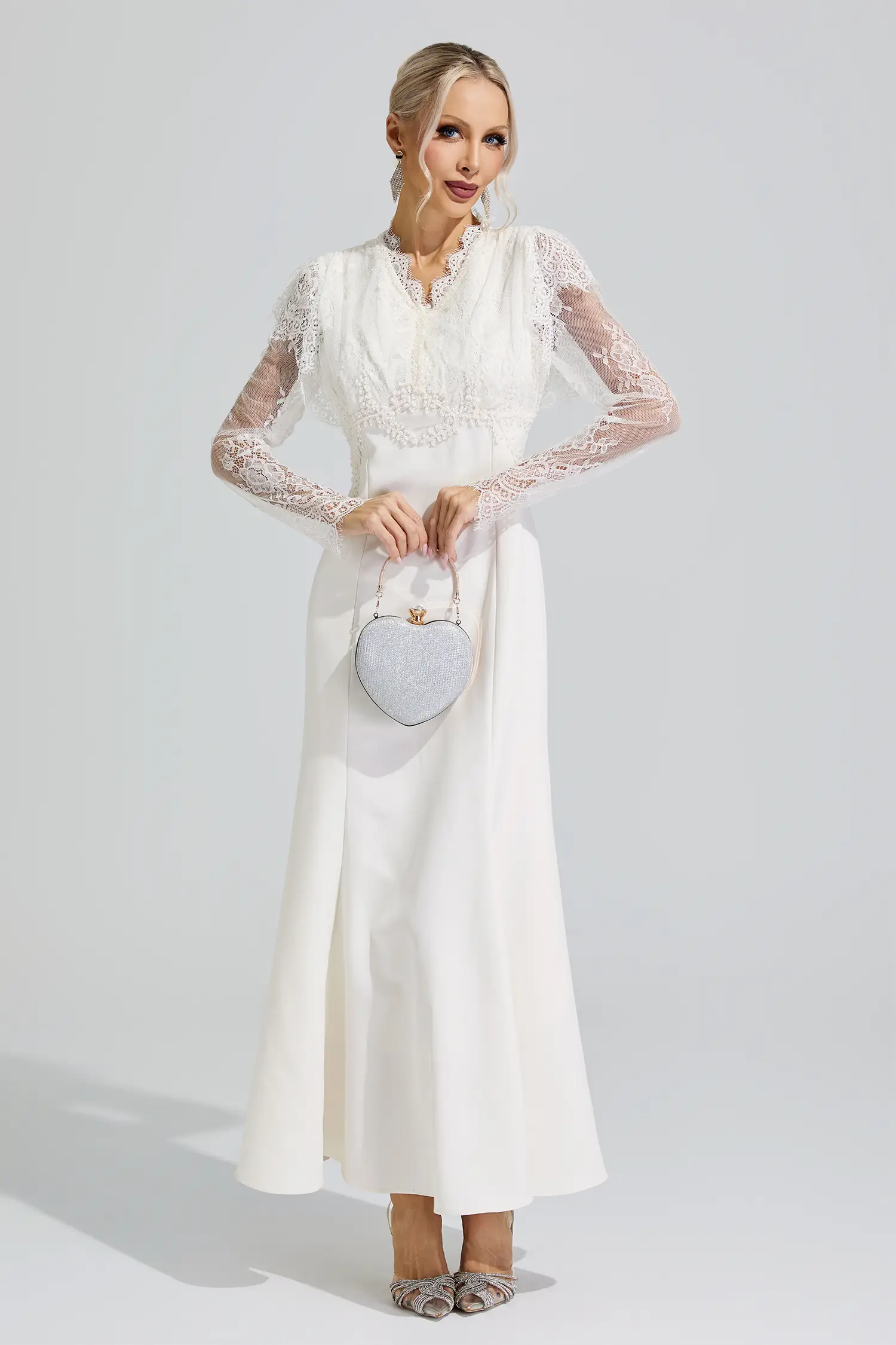 Jael Apricot Lace Mermaid Maxi Dress