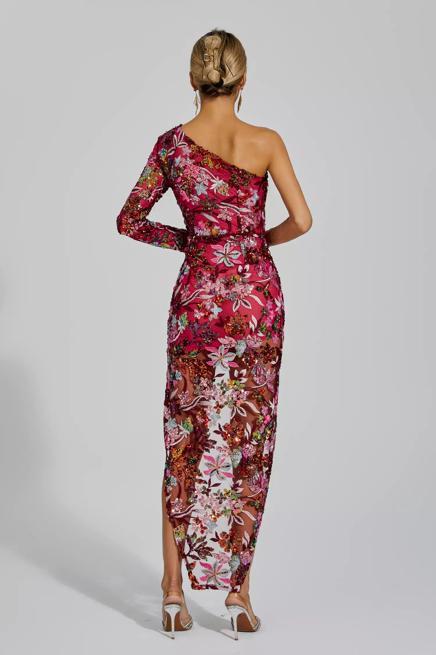 Jangeel Pink Slit Sequin Dress-CATCHALL