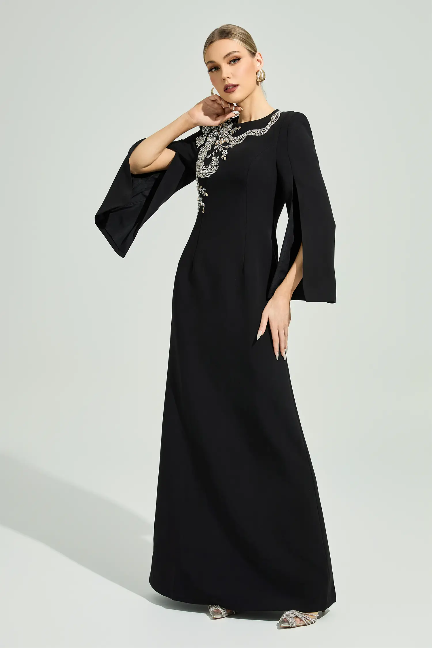 Jannike Black Diamond Maxi Dress
