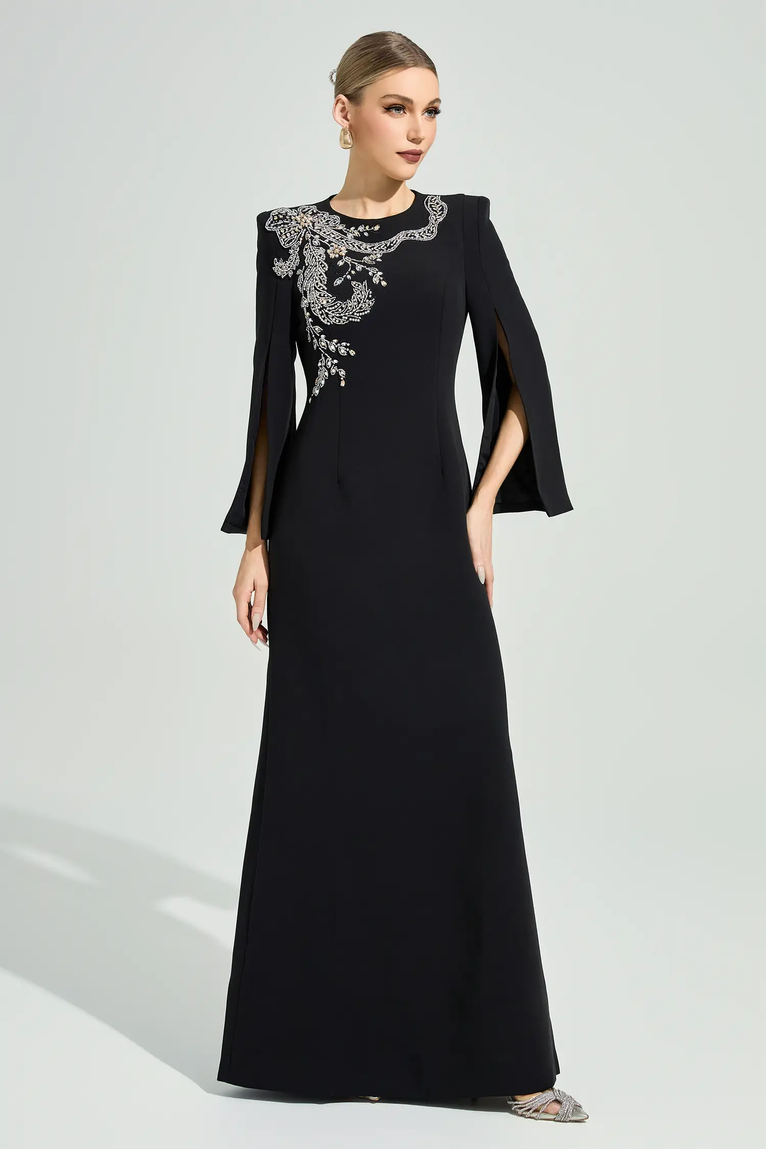 Jannike Black Diamond Maxi Dress