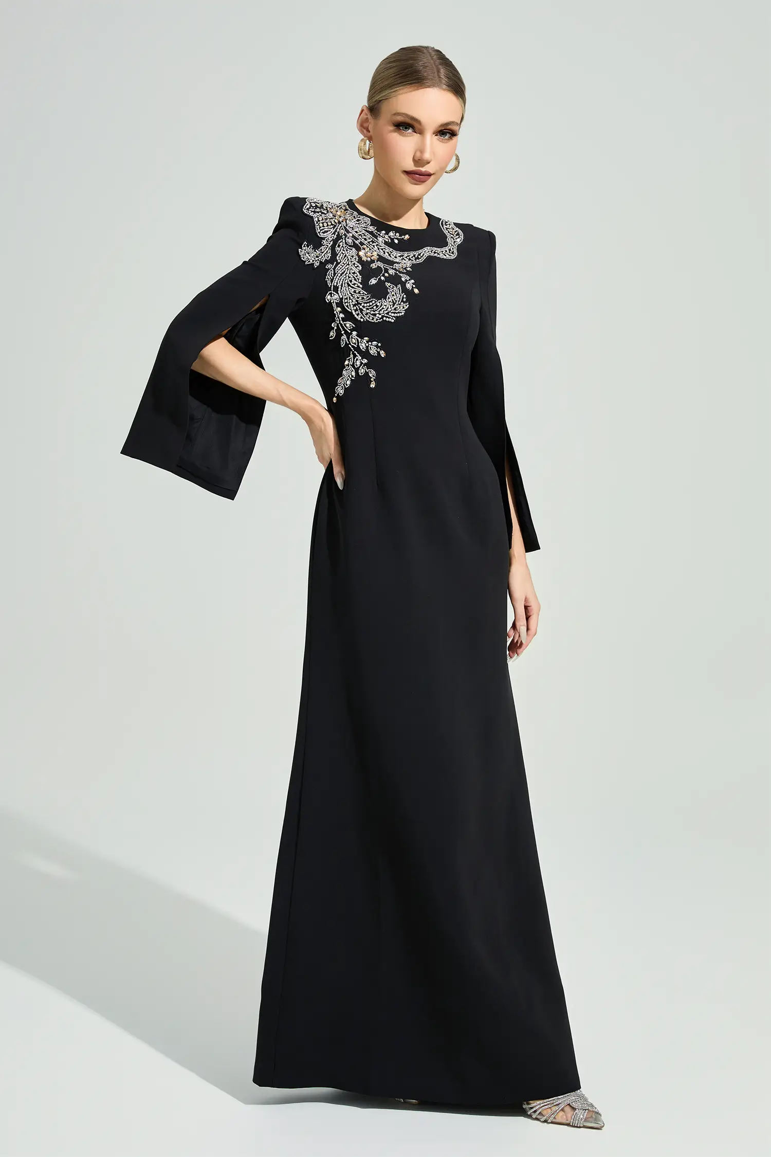 Jannike Black Diamond Maxi Dress
