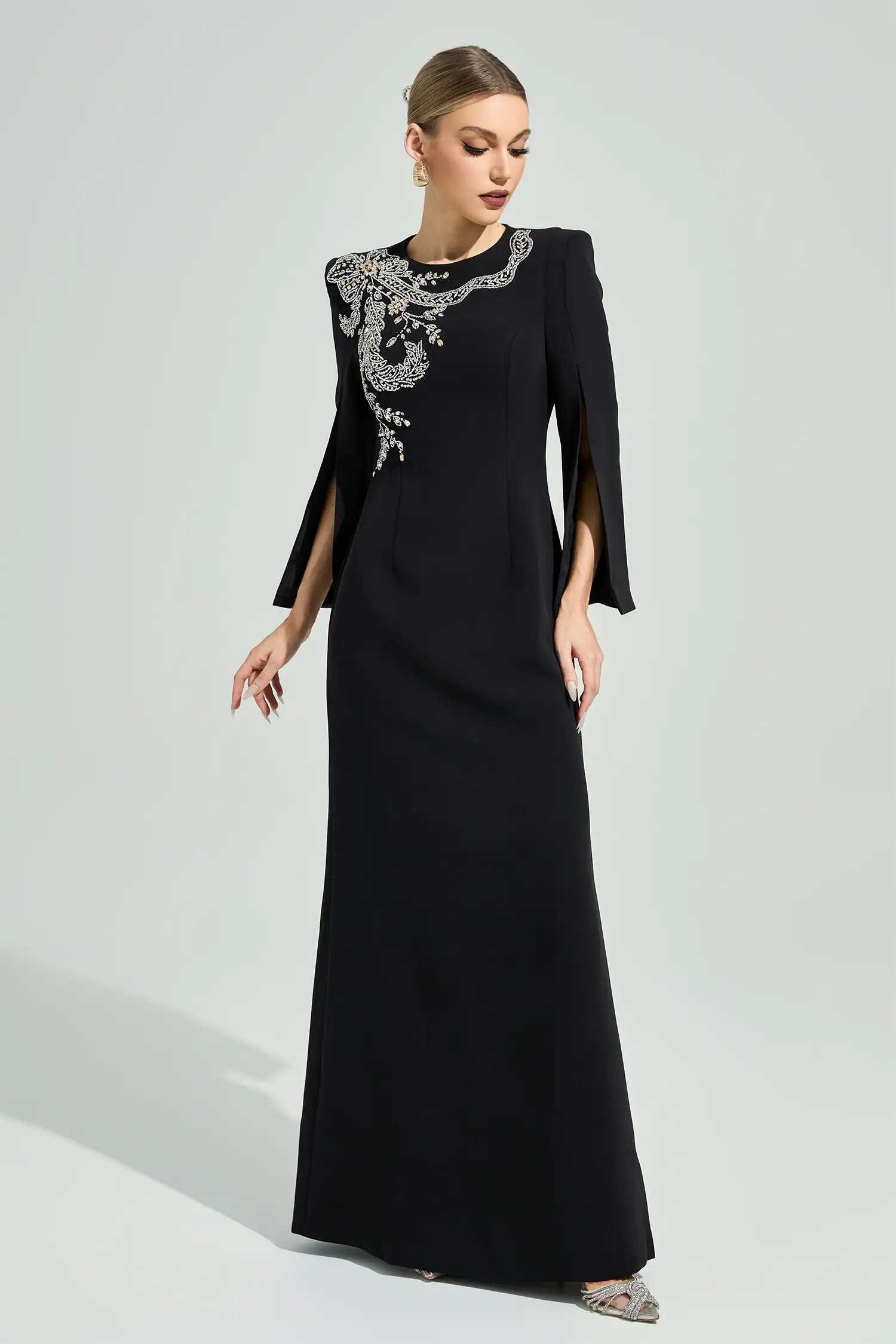Jannike Black Diamond Maxi Dress