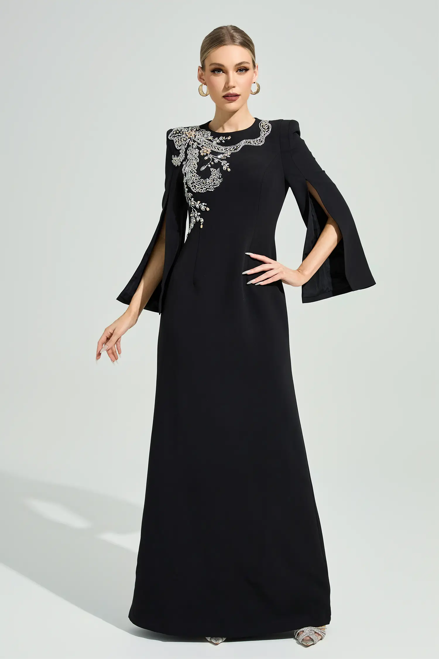 Jannike Black Diamond Maxi Dress