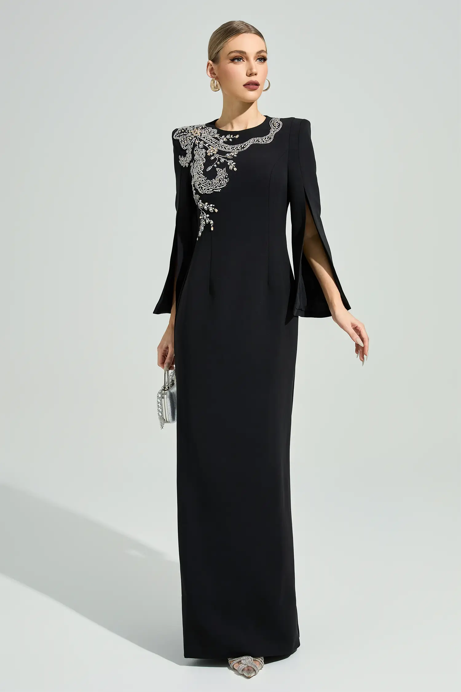 Jannike Black Diamond Maxi Dress