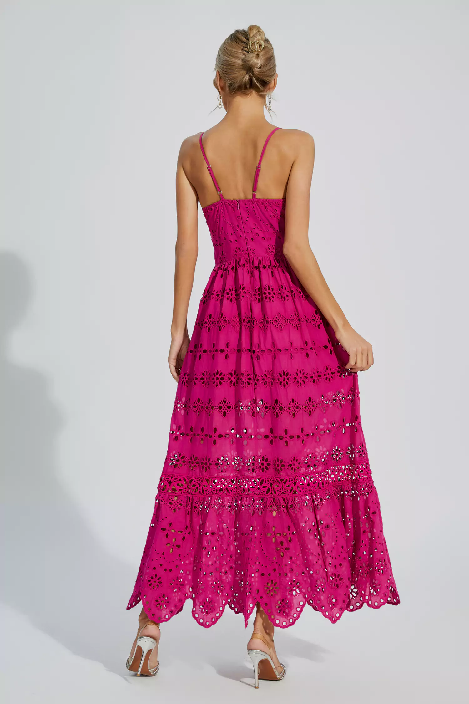 Jaylah  Rose Red Lace Slip Maxi Dress-CATCHALL