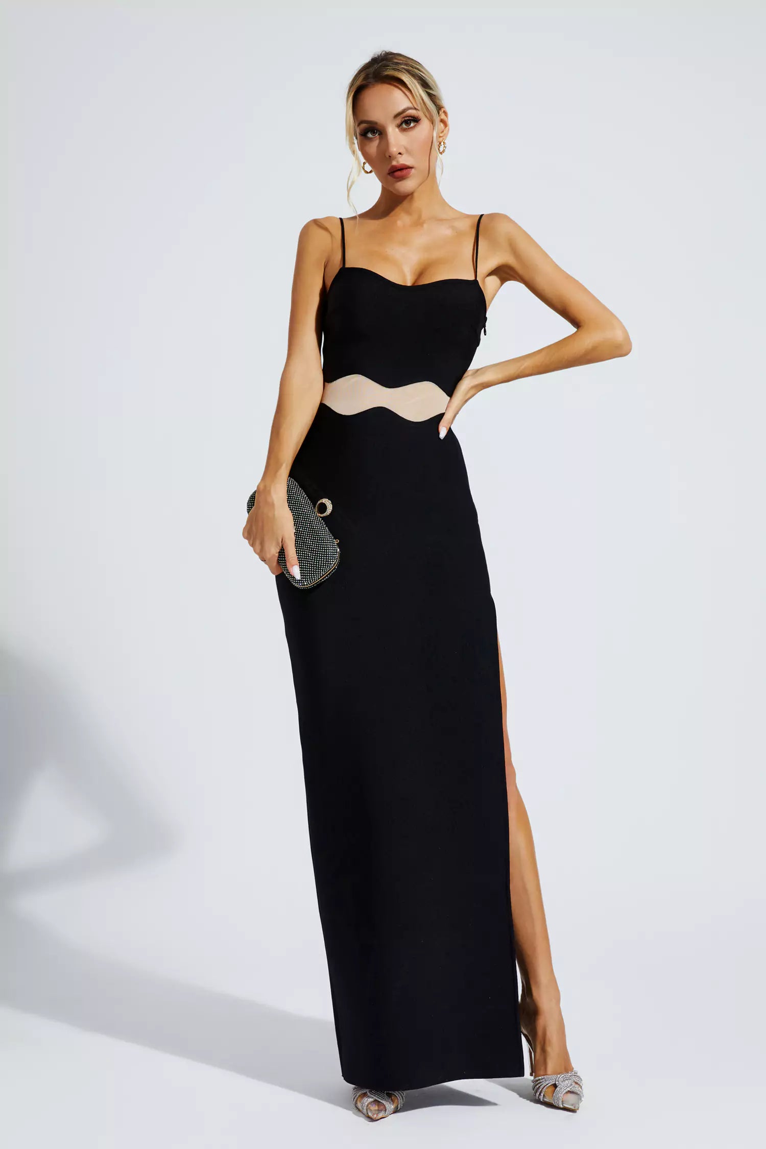 Jennifer Black Bandage Slip Maxi Dress - Catchall