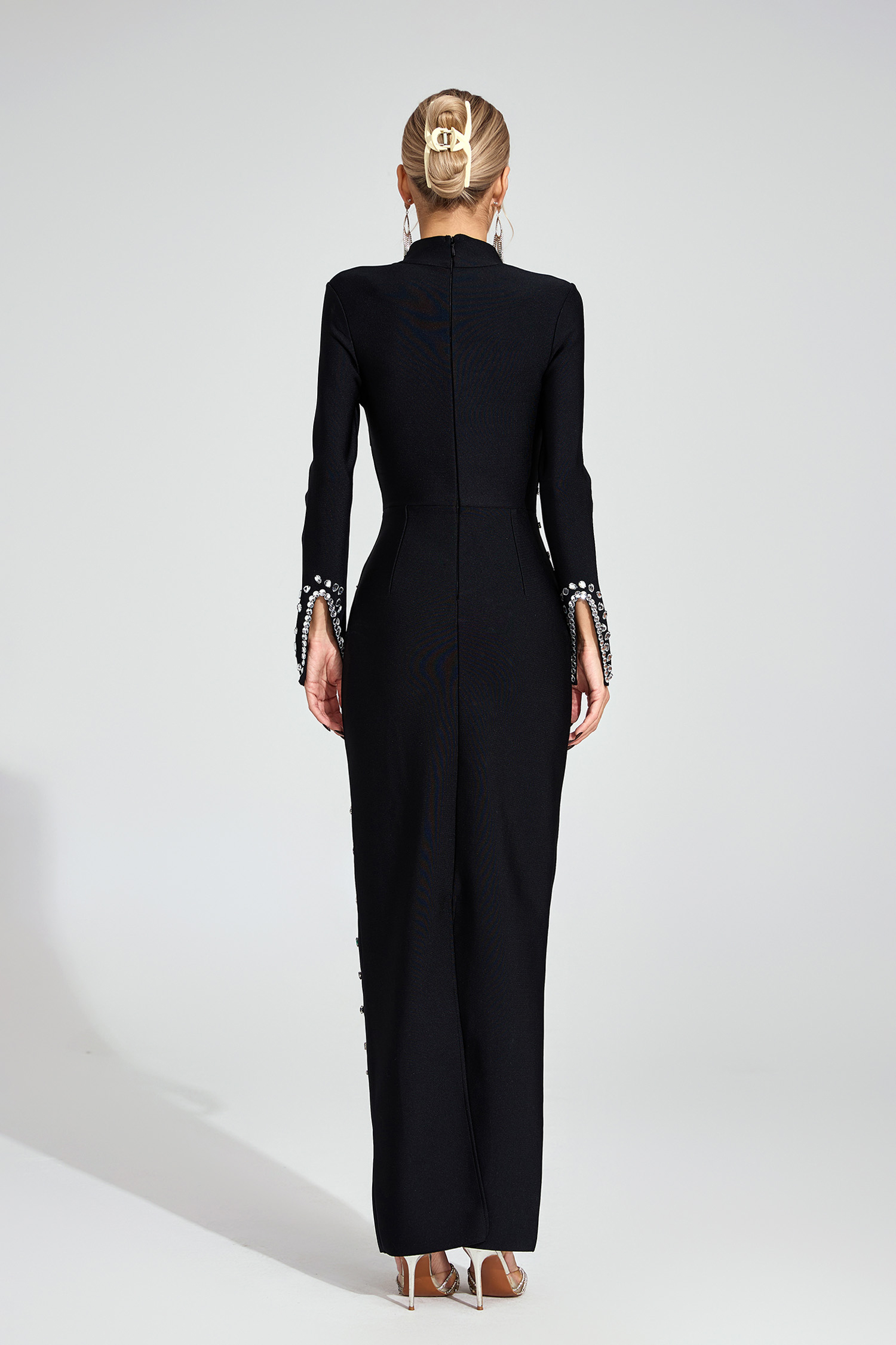 Jessamine Black Sequined Maxi Dress