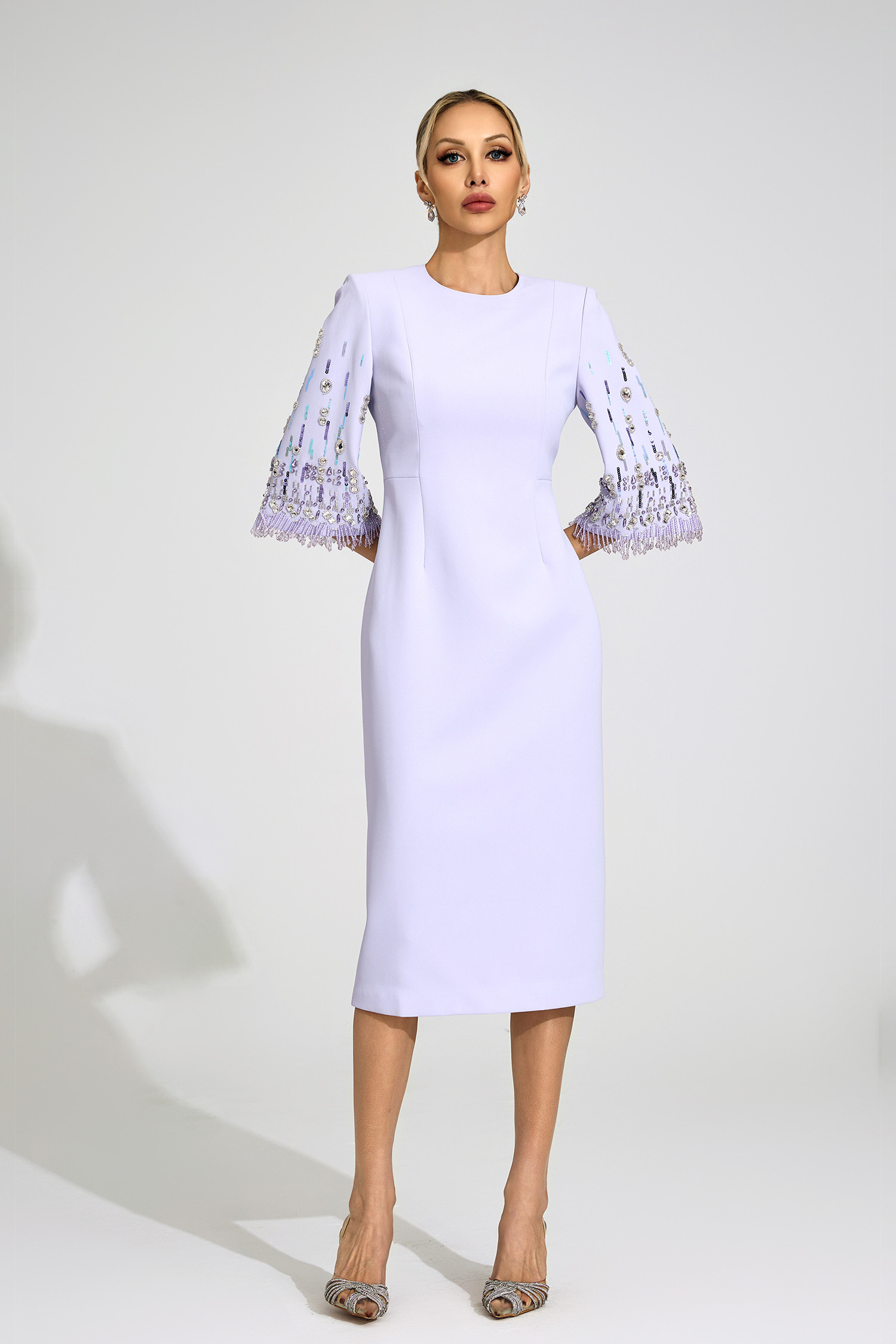 Jetty Purple Diamond Midi Dress