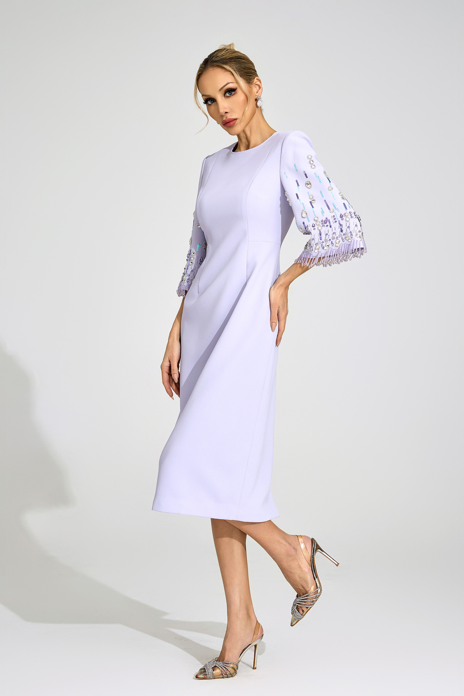 Jetty Purple Diamond Midi Dress