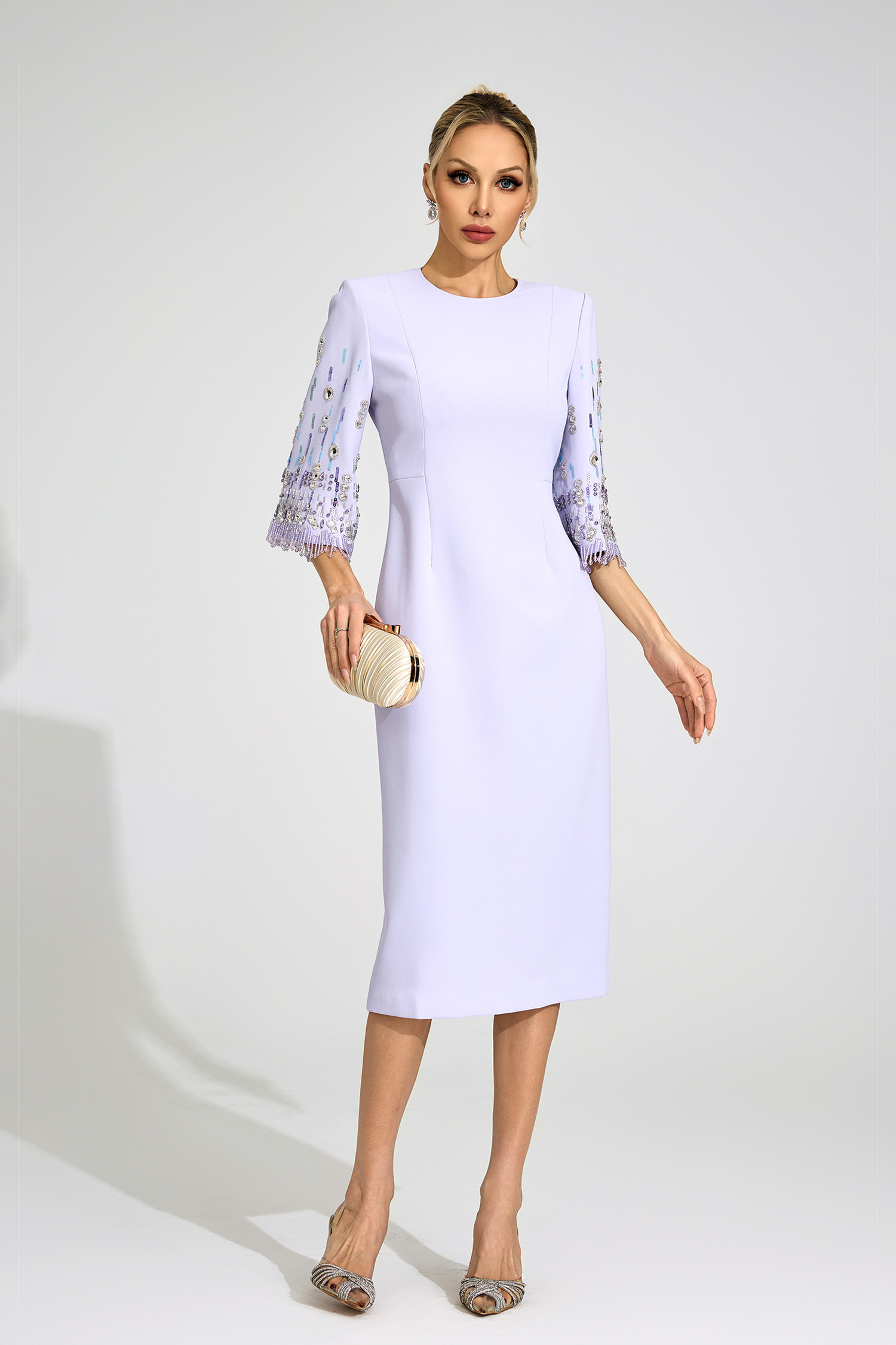 Jetty Purple Diamond Midi Dress