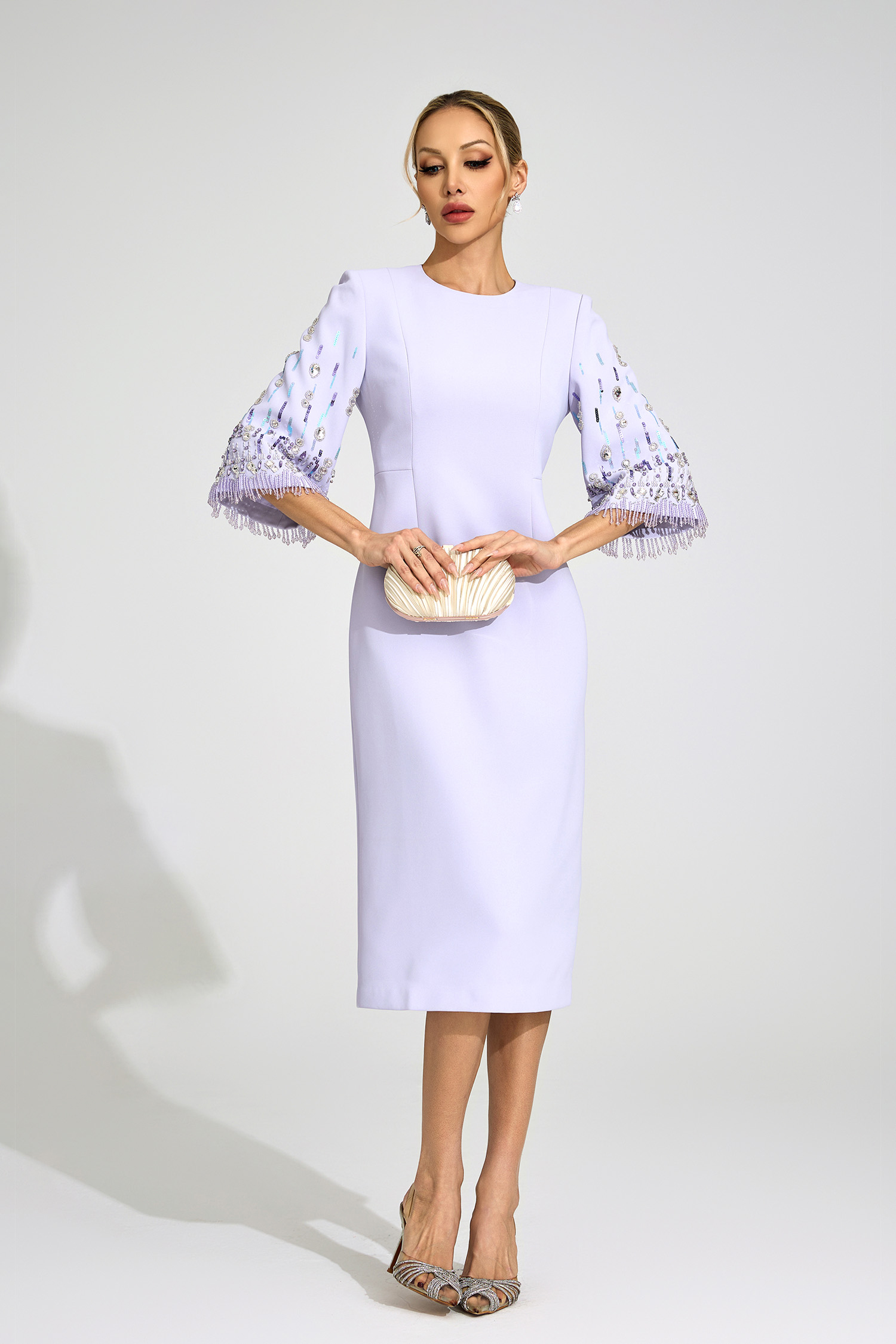 Jetty Purple Diamond Midi Dress