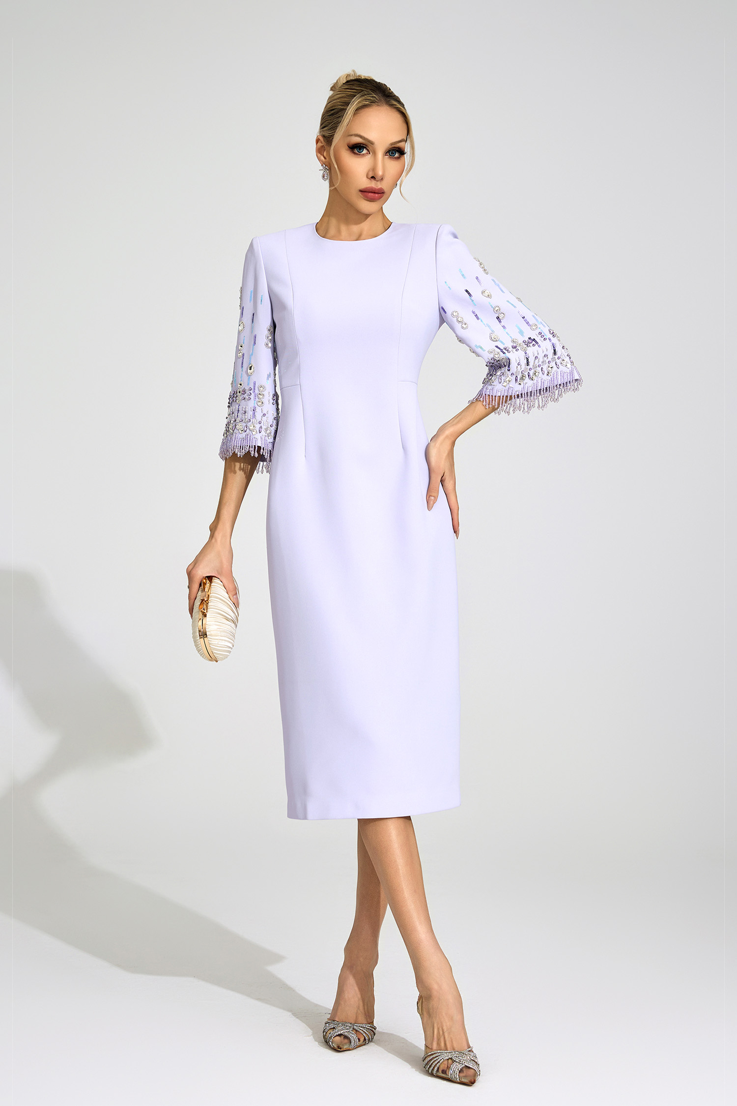 Jetty Purple Diamond Midi Dress